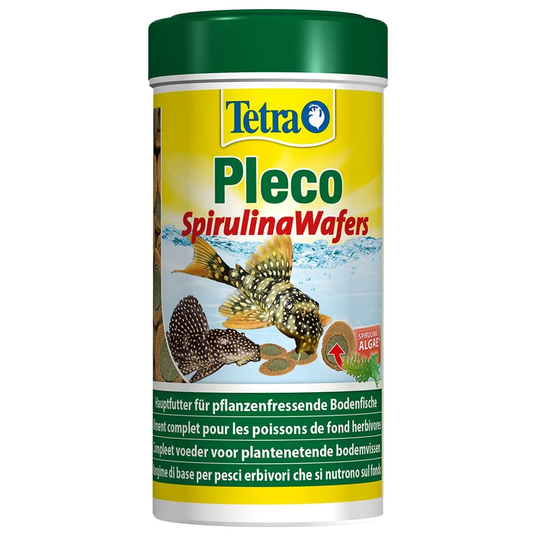 Tetra Pleco Algae Wafers - Mangime con alghe Spirulina per pesci, 250 ml