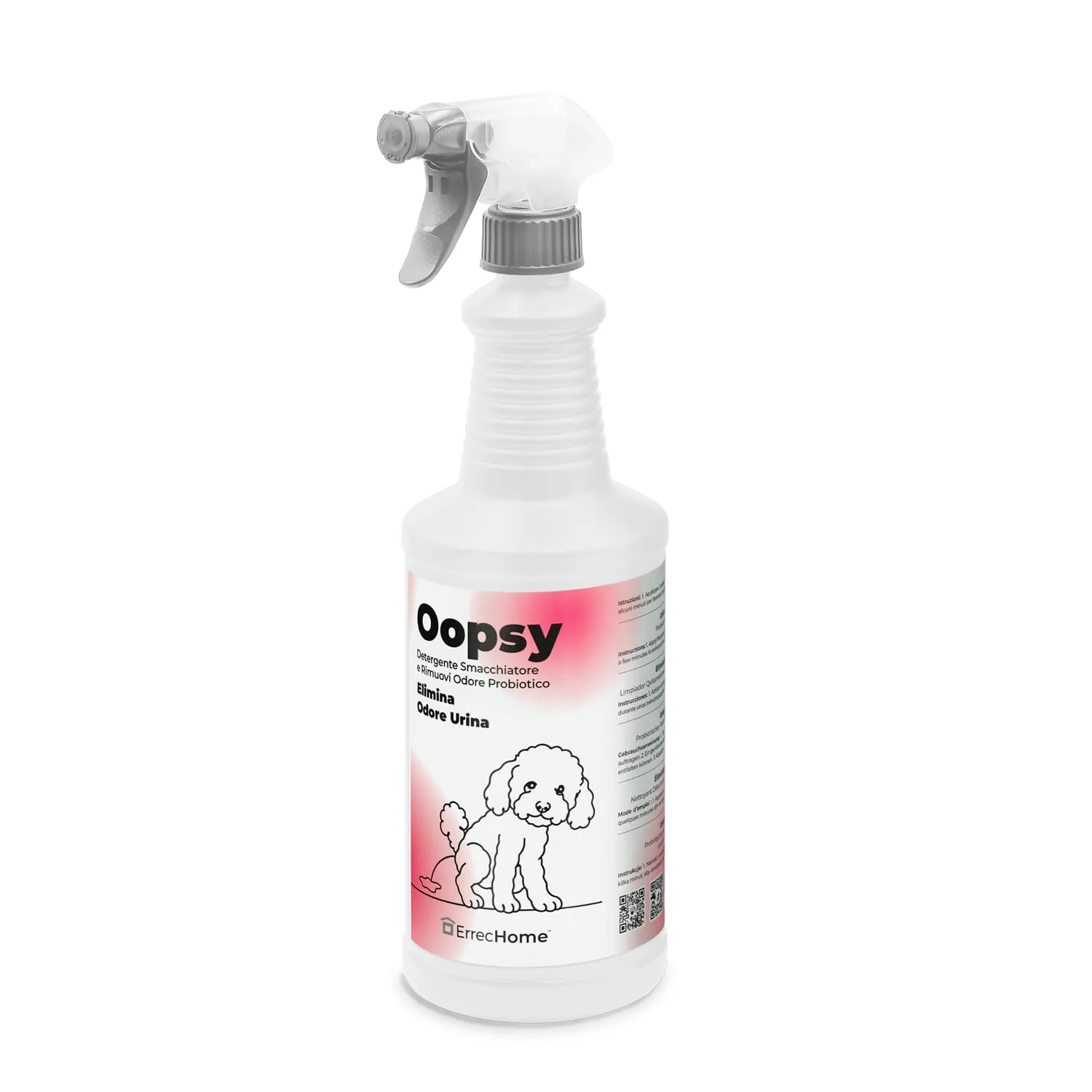 ERRECHOME Oopsy Detergente Urina Cane e Gatto per Tessuti e Superfici 1L