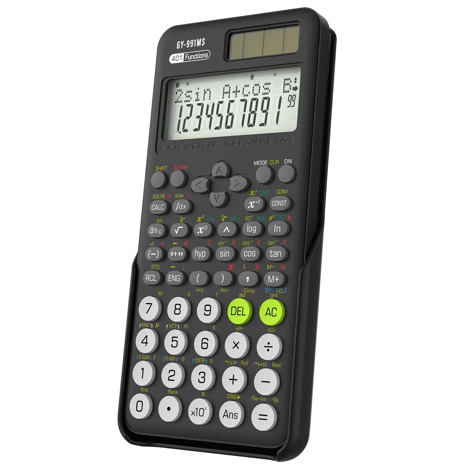 NEWYES Calcolatrice Scientifica, 991MS Calcolatrice per Studenti con 401 Funzioni e Display a Due Righe, Calcolatrice Scientifica con Custodia Protettiva, Adatta per Scuole e Aziende(nero)