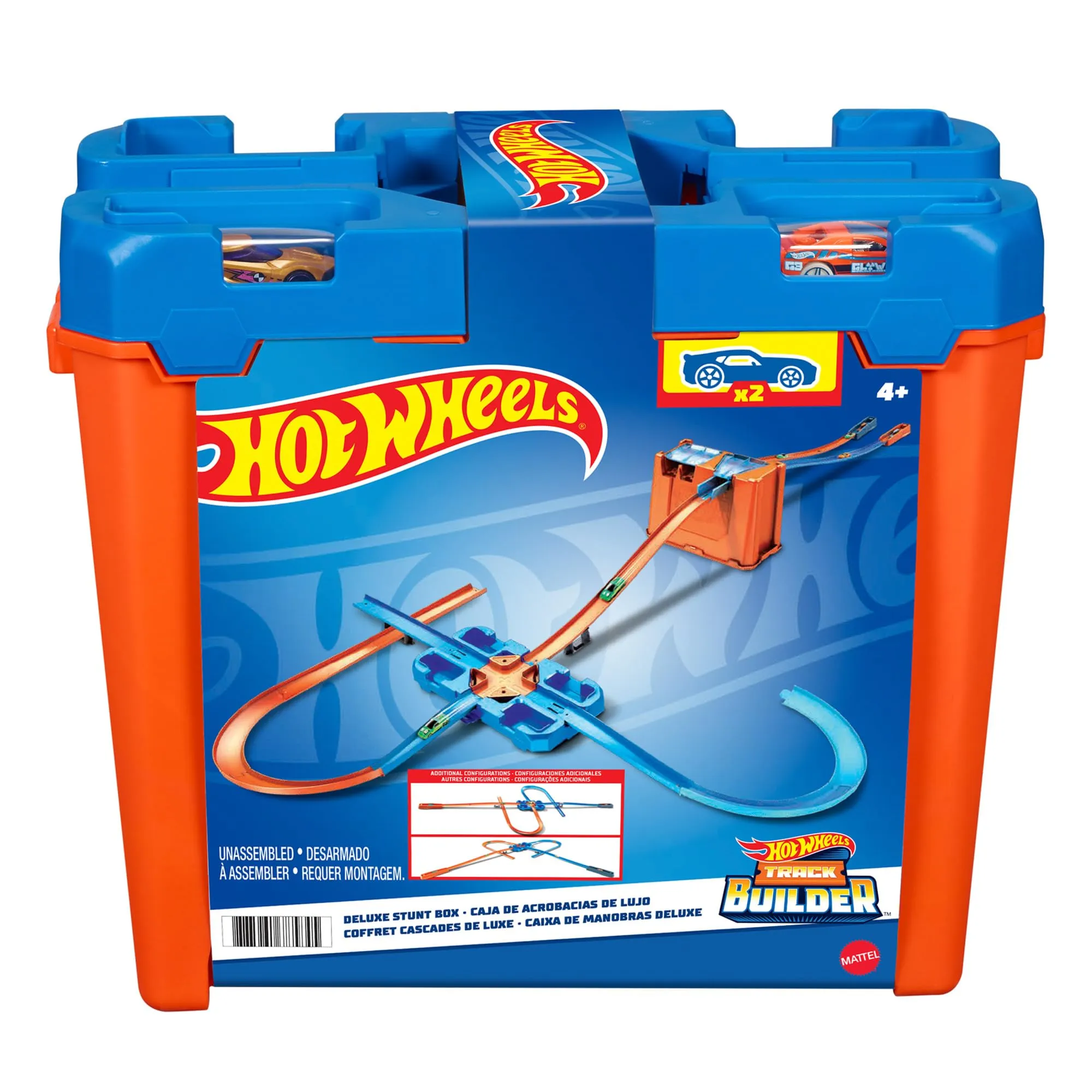 Hot Wheels Track Builder Deluxe Stunt Box e Macchinina in Scala 1:64