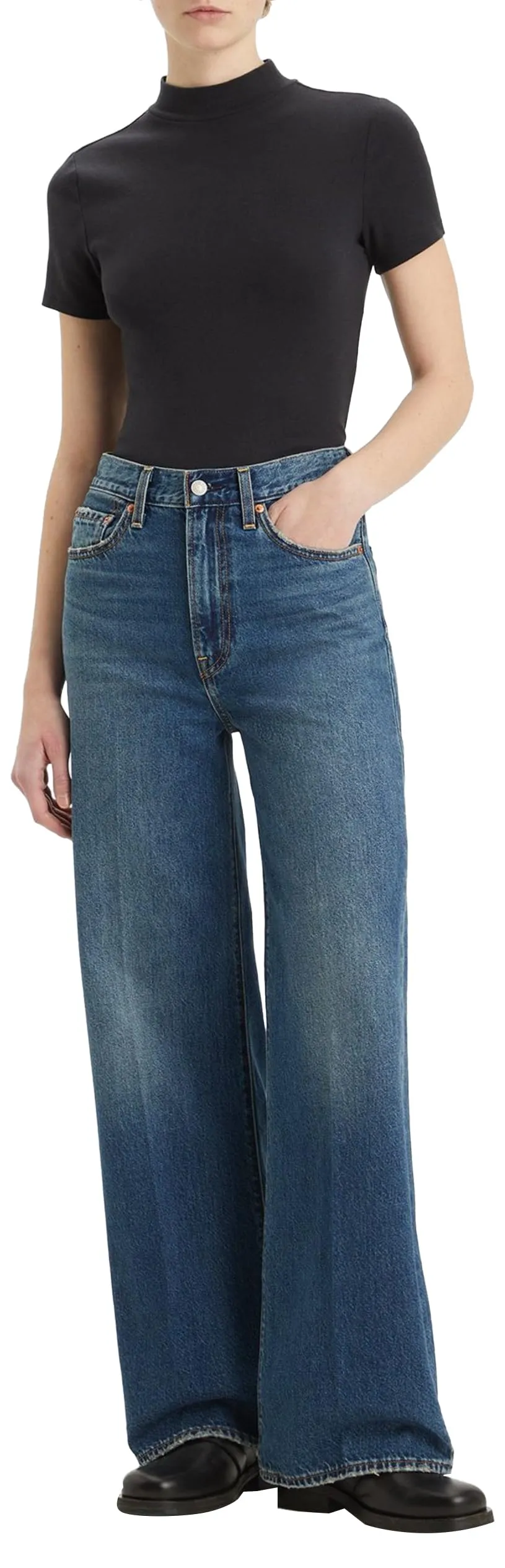 Levi's Donna Ribcage Wide Leg H223 Jeans Colour Polar Perimiter, Taglia 34 32, Polar Perimiter, 34W x 32L