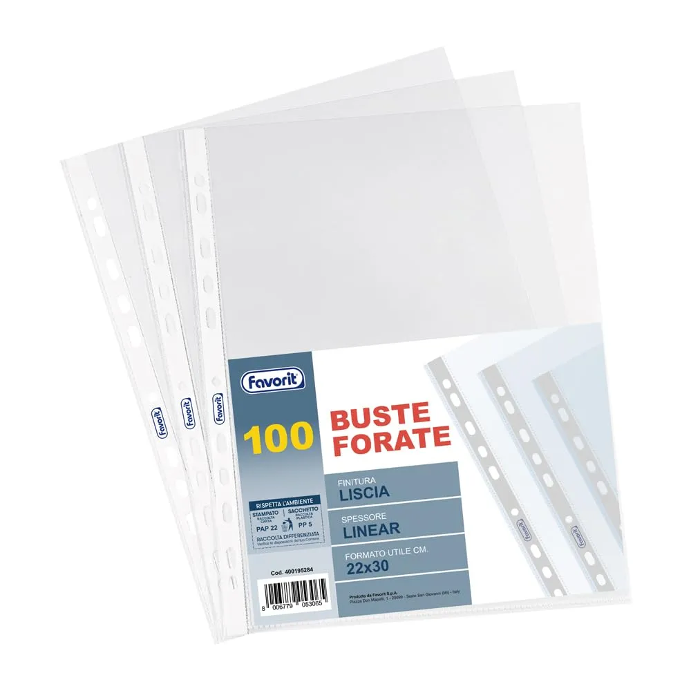 Favorit Buste lisce, 22 x 30 cm, 100 pz, trasparenti