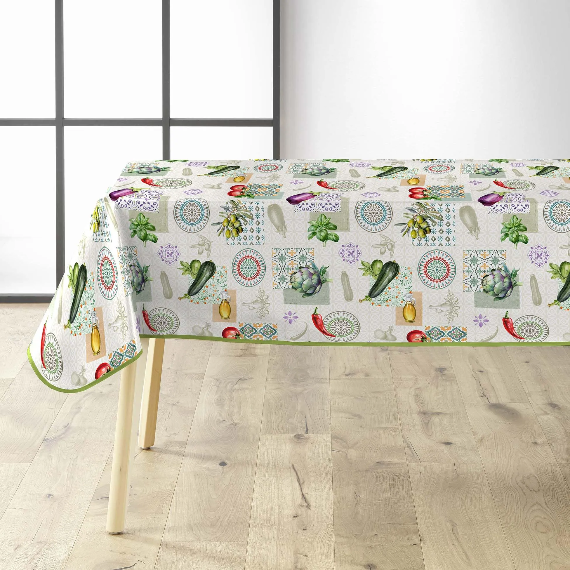 Douceur d'Intérieur, Tovaglia rettangolare (140 x 240 cm) Vegetalia, PVC Stampata