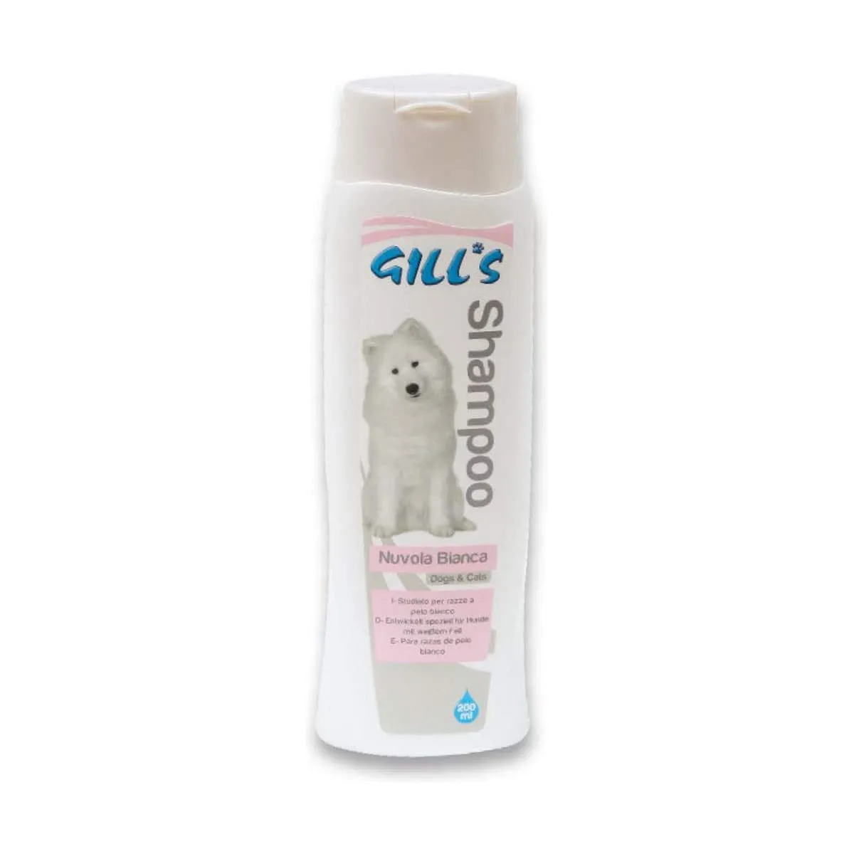 Croci Gill's - Shampoo Nuvola Bianca, shampoo per cani a pelo chiaro e lungo, rende il pelo morbido e soffice, 200ml