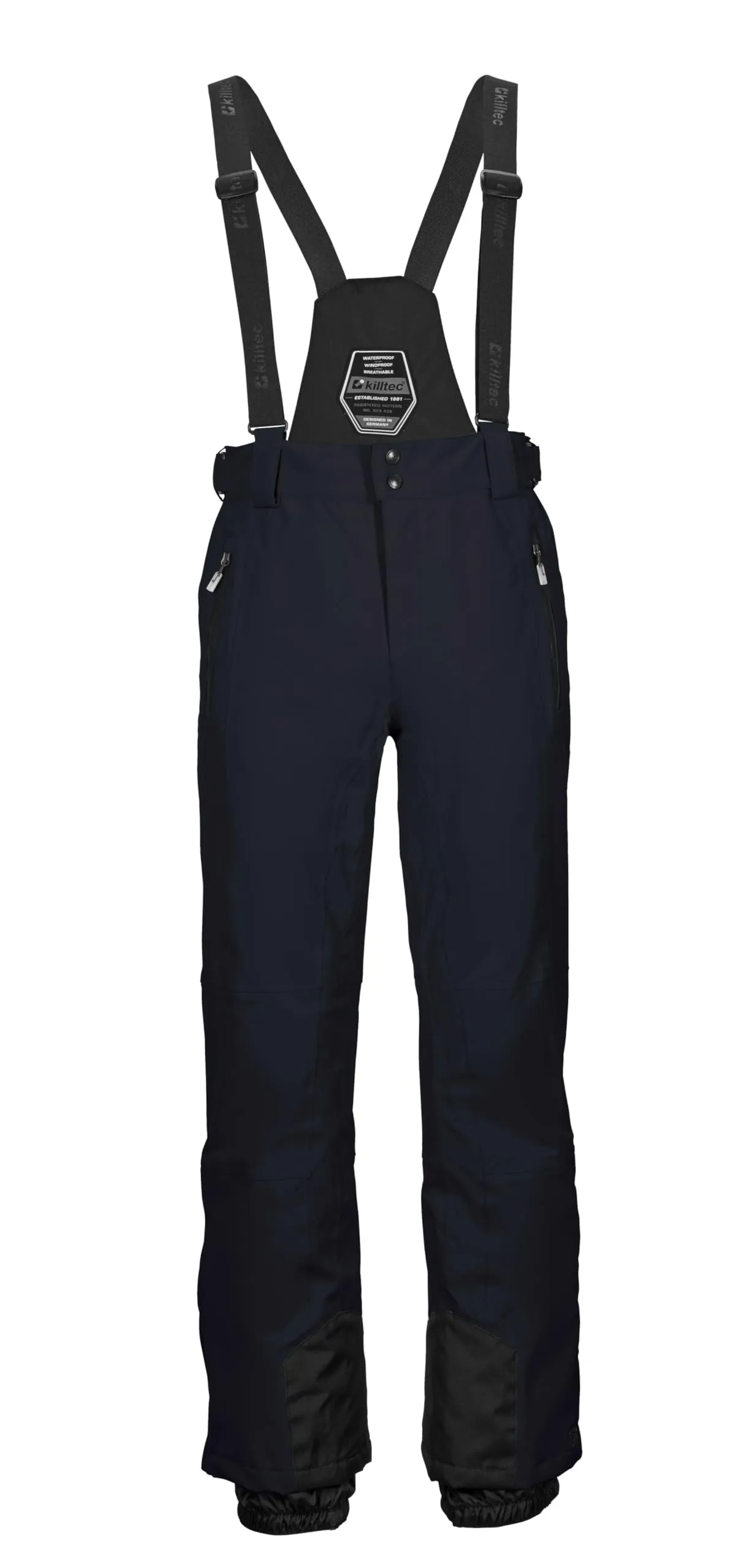 Killtec Uomo Pantaloni da Sci/Funzionali con Bretelle Staccabili, paraspigoli e Protezione antineve KSW 100 ENOSH MN Ski PNTS, Schwarz Blau, 3XL, 43431-000