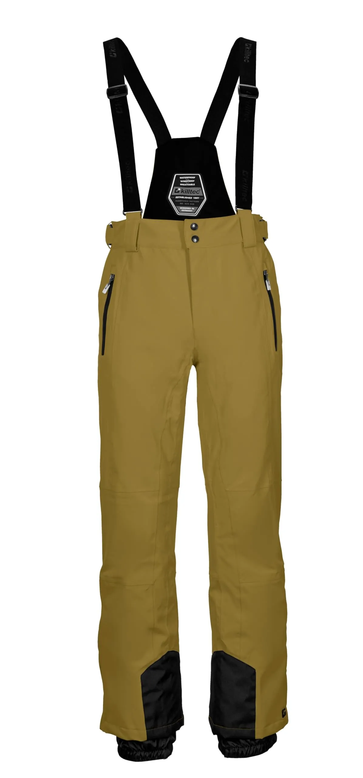 Killtec Uomo Pantaloni da Sci/Funzionali con Bretelle Staccabili, paraspigoli e Protezione antineve KSW 100 ENOSH MN Ski PNTS, blasses Oliv, 3XL, 43431-000
