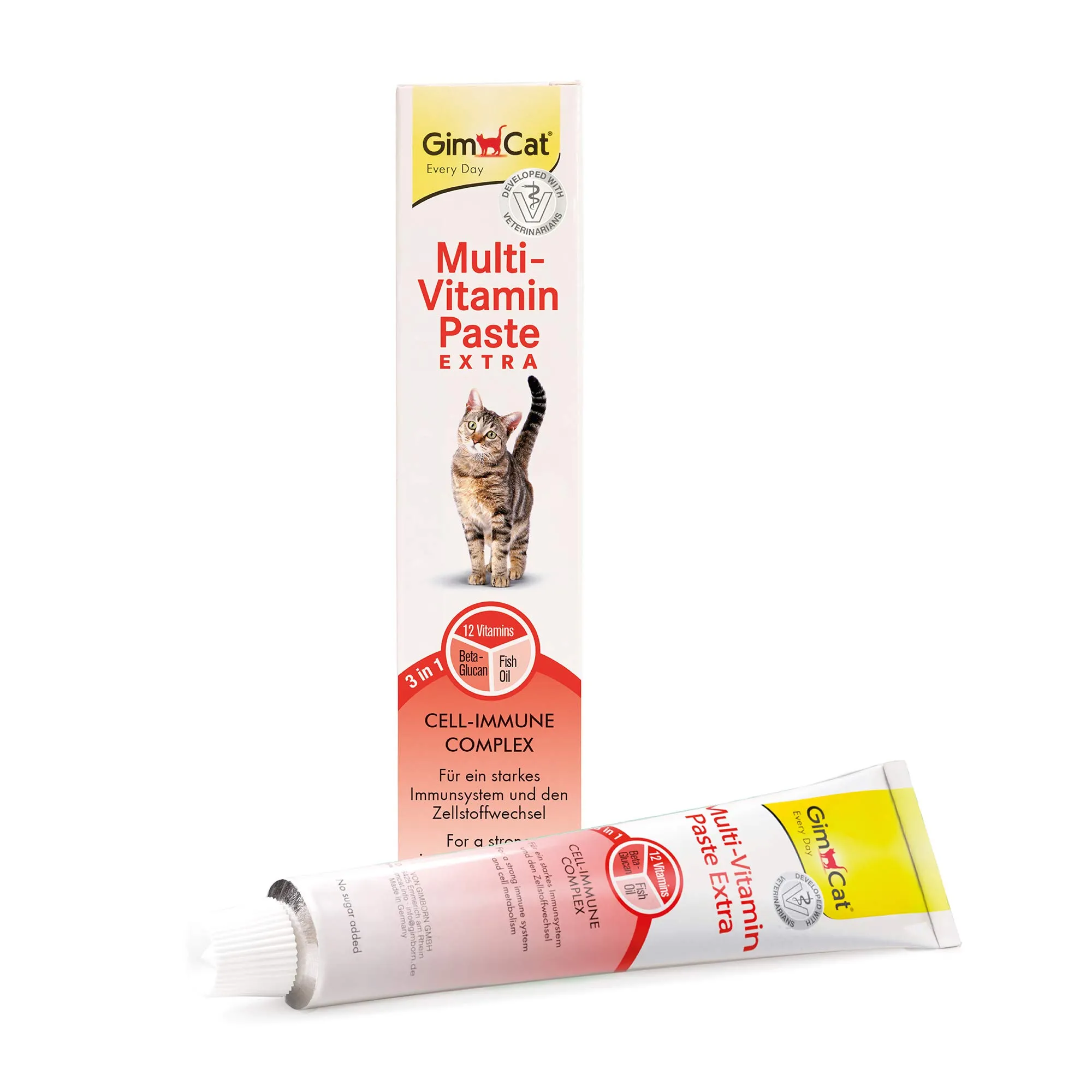 GimCat Multi-Vitamin Pasta Extra - Snack per gatti con beta-glucano e omega 3/6 per una protezione salutare delle cellule - 1 tubetto (1 x 50 g)