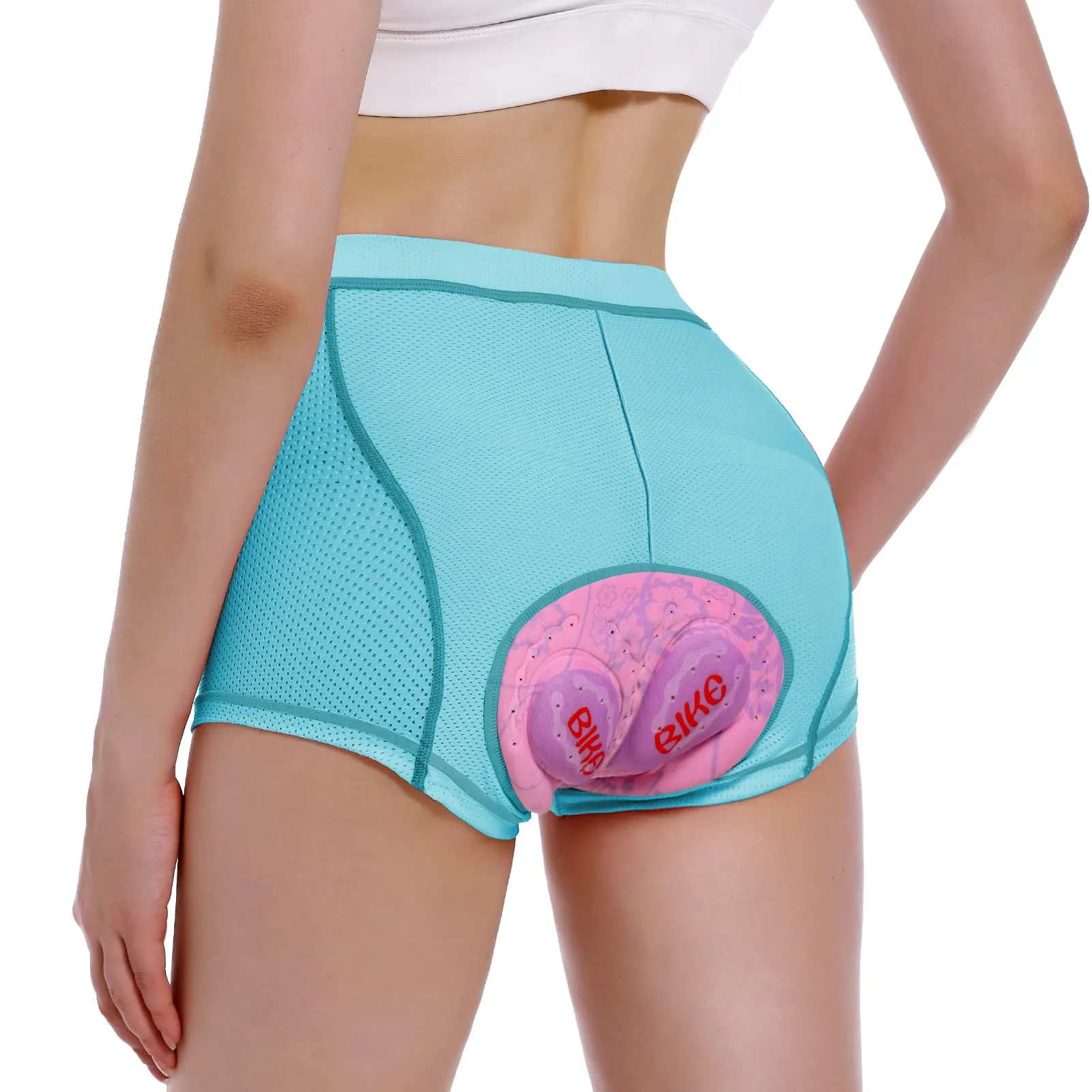 MEETWEE Pantaloncini da Ciclismo da Donna, 4D Gel Imbottiti Intimo Pantaloncini da Bici Antiscivolo Intimo MTB da Ciclismo Donna Traspirante Pantaloncini Corti da Ciclismo