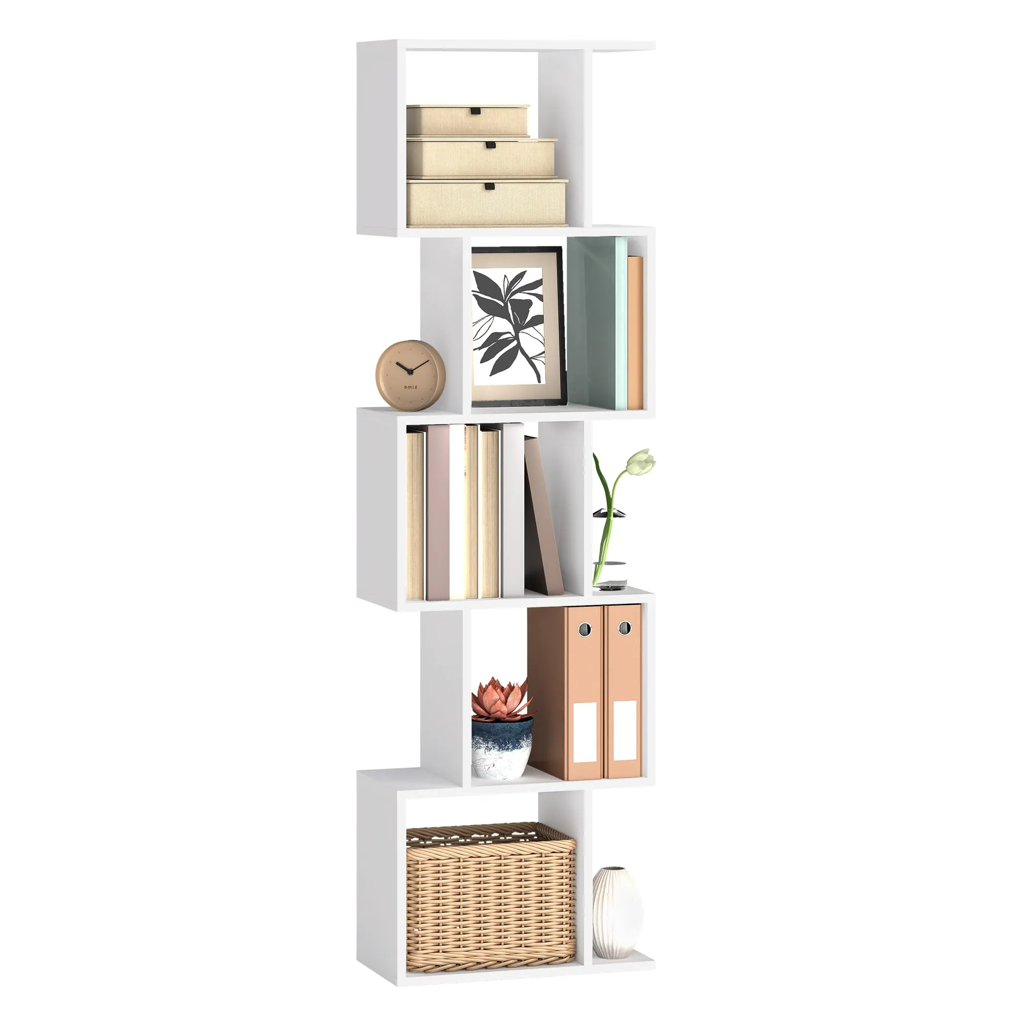 VASAGLE Scaffale a 5 Ripiani, Libreria, 40 x 24 x 159,5 cm