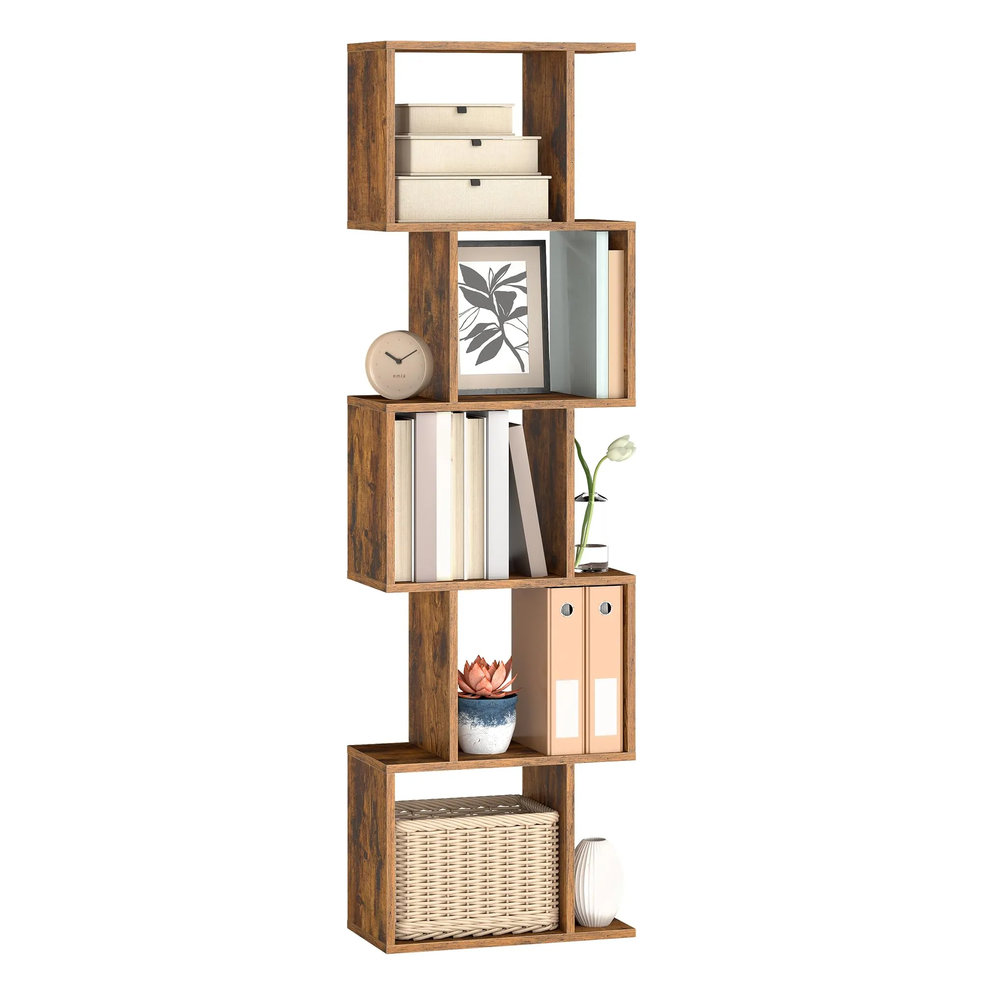 VASAGLE Scaffale a 5 Ripiani, Libreria, 40 x 24 x 159,5 cm