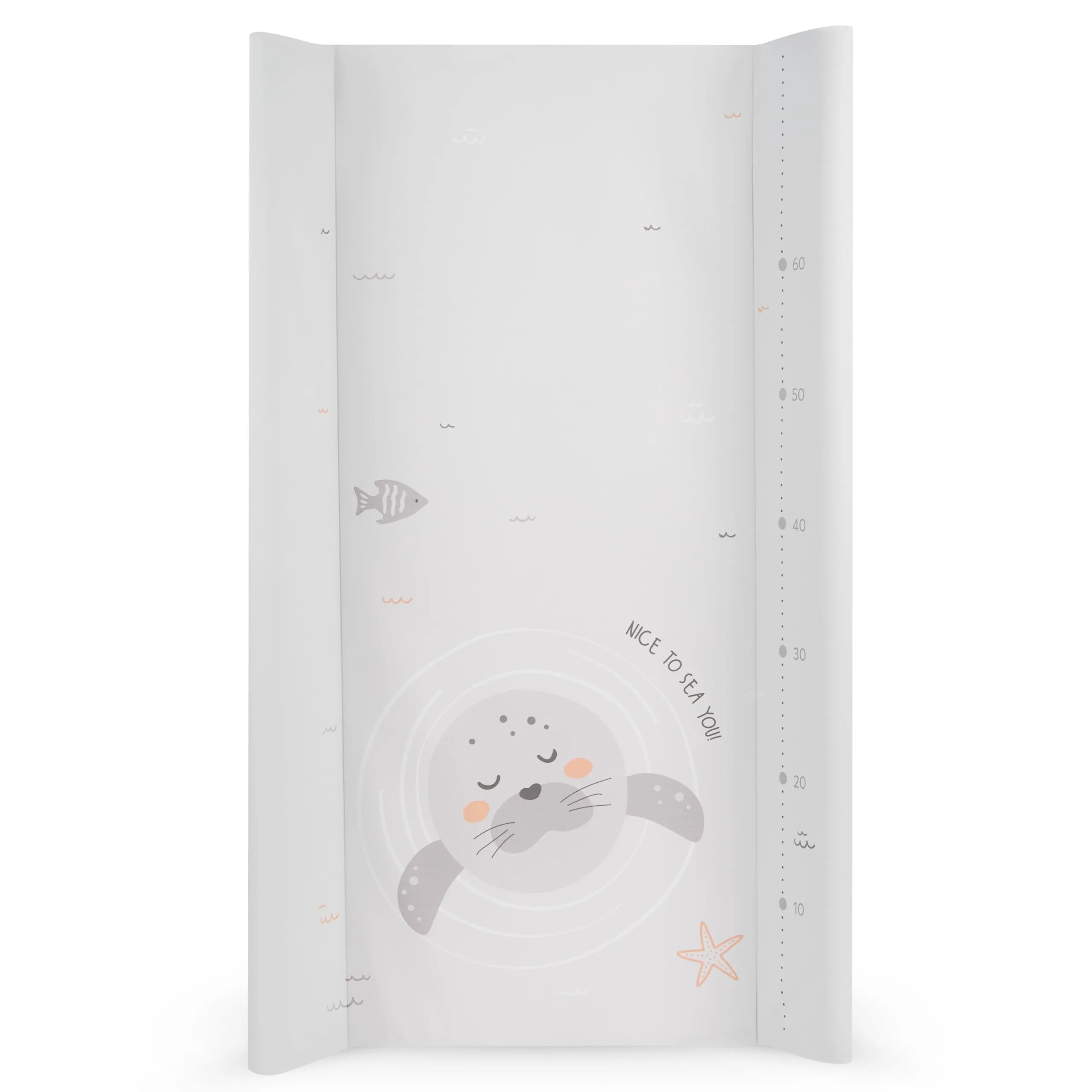 KikkaBoo Fasciatoio Portatile Neonato 80x50 cm SEALLY ME, Materassino Fasciatoio Impermeabile e Morbido in PVC, Beige
