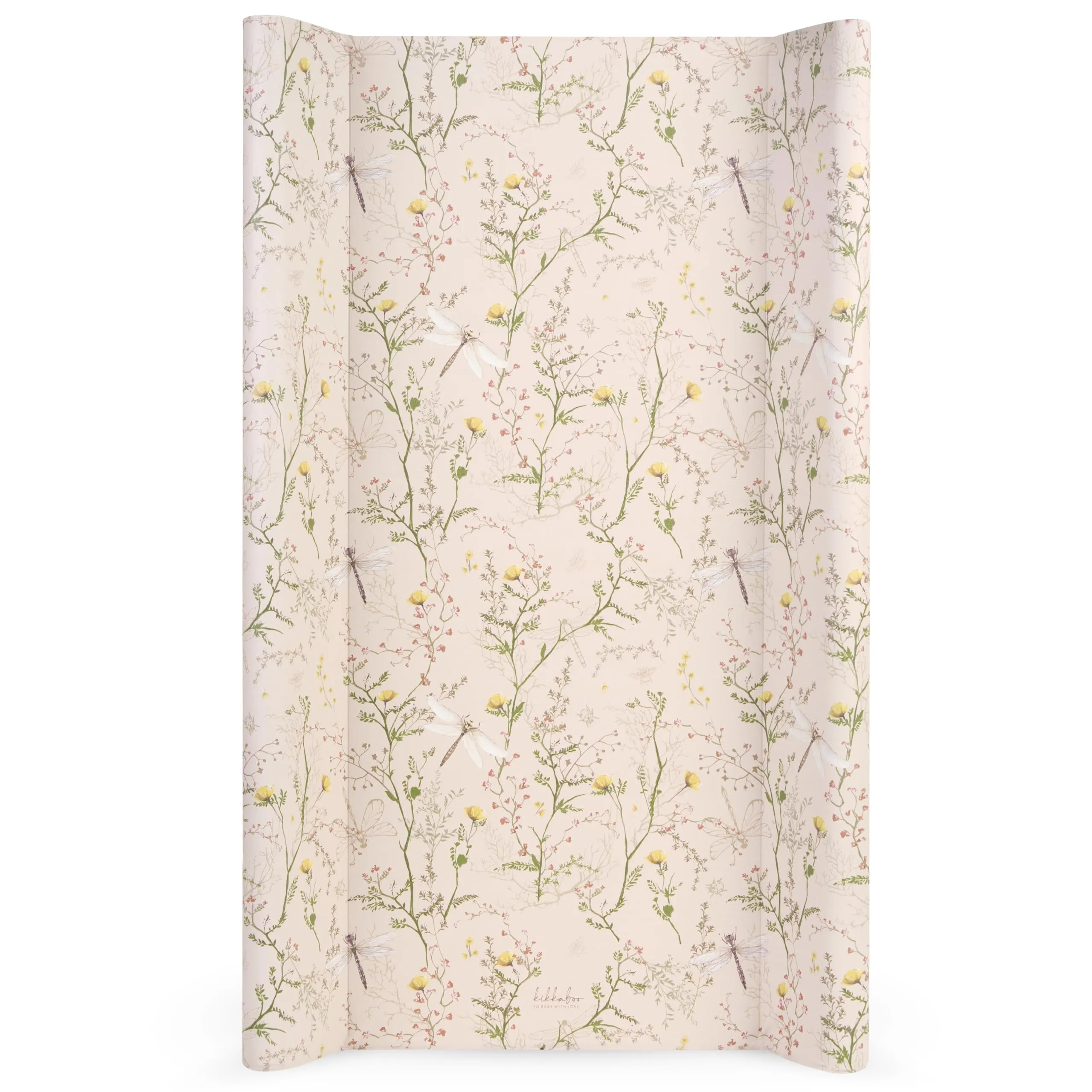 KikkaBoo Fasciatoio Portatile Neonato 80x50 cm SECRET GARDEN, Materassino Fasciatoio Impermeabile e Morbido in PVC, Beige