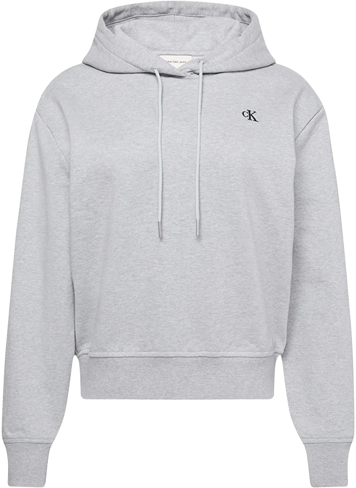 Calvin Klein Donna Felpa con Cappuccio Monogram Terry con Logo, Grigio (Heroic Grey Htr), M