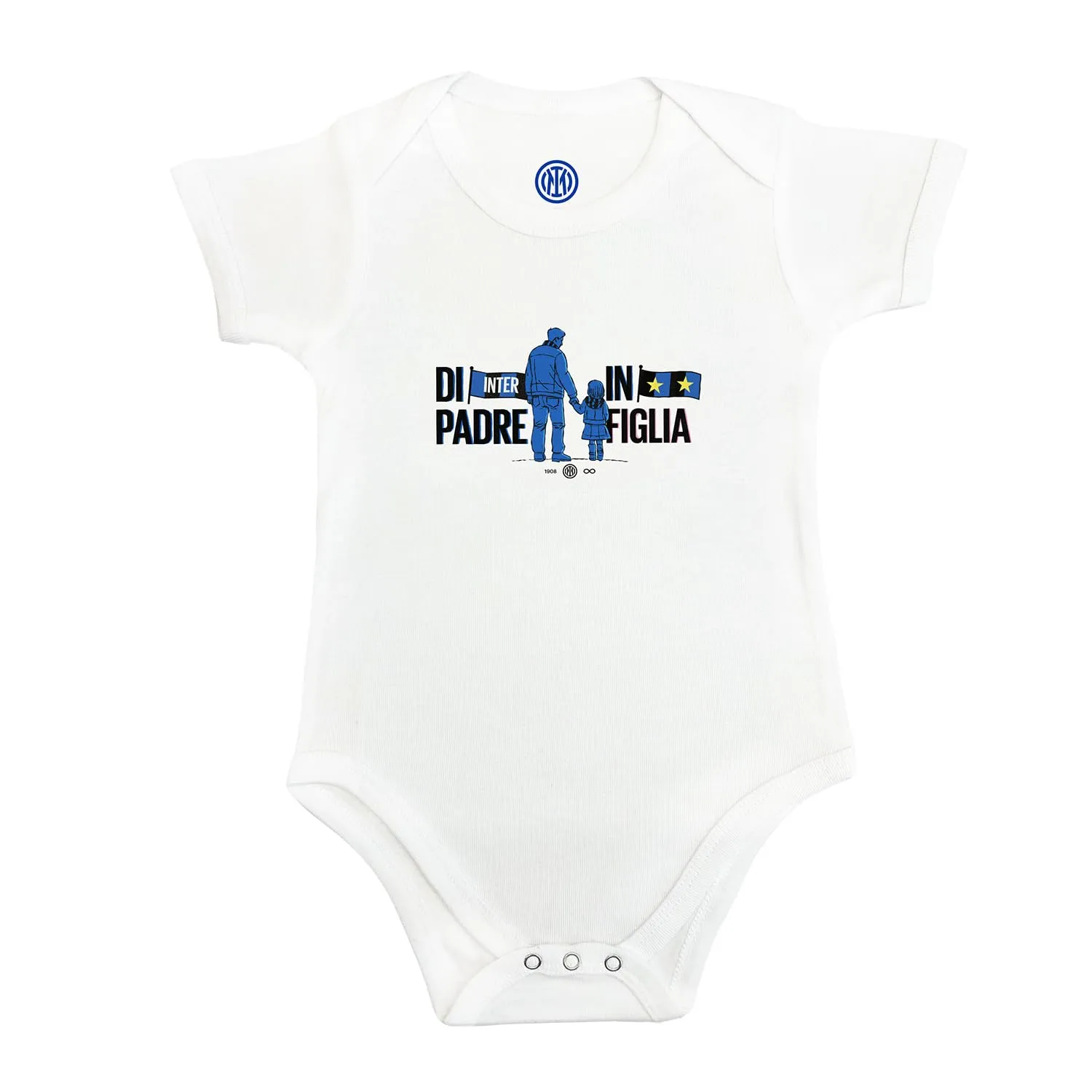 Inter FC Internazionale Milano S.p.A. Body Neonato, Unisex - Bambini e ragazzi, Bianco, 18-24 mesi, Padre/Figlia