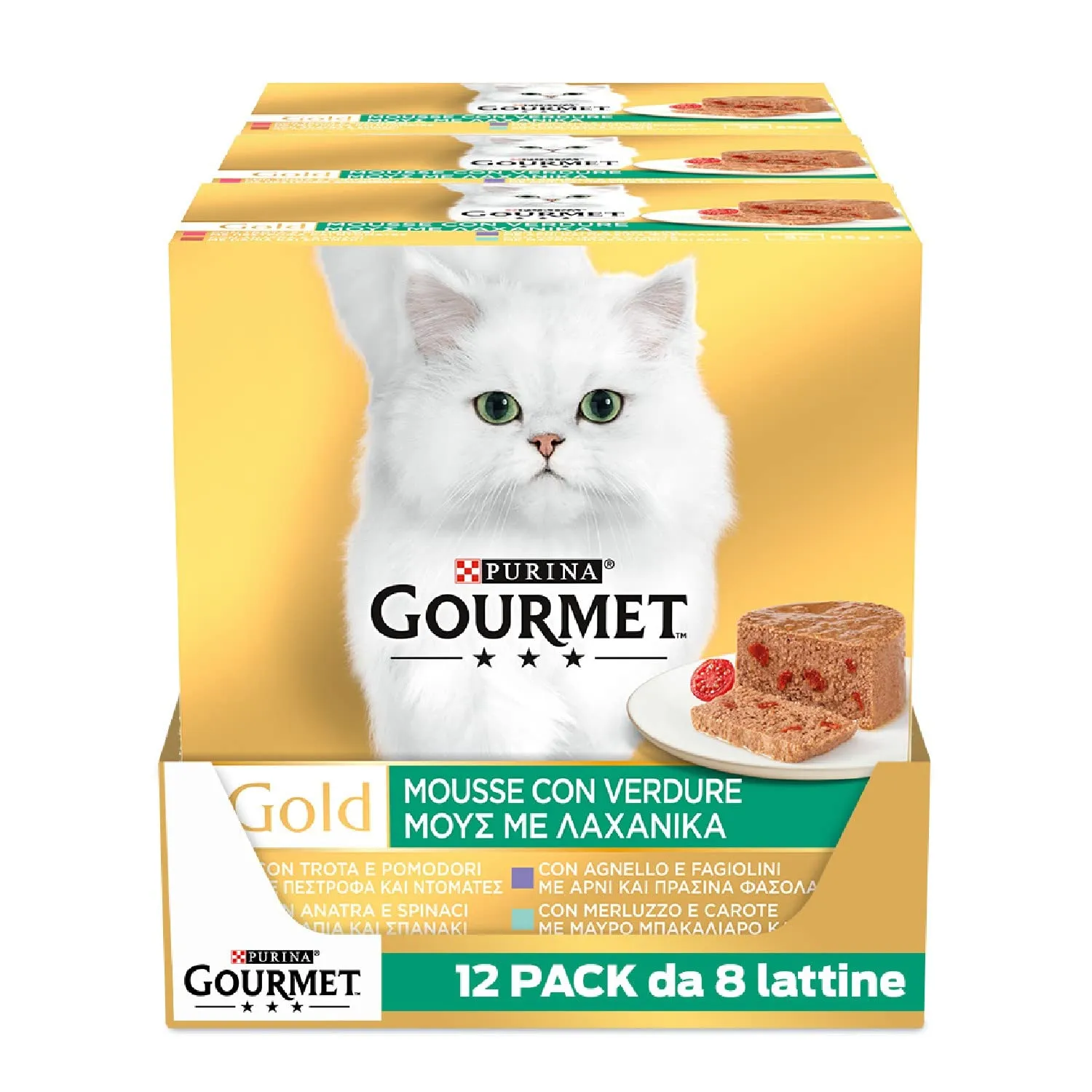 GOURMET Gold Cibo Umido per Gatti Adulti Mousse, 96 Lattine da 85 g