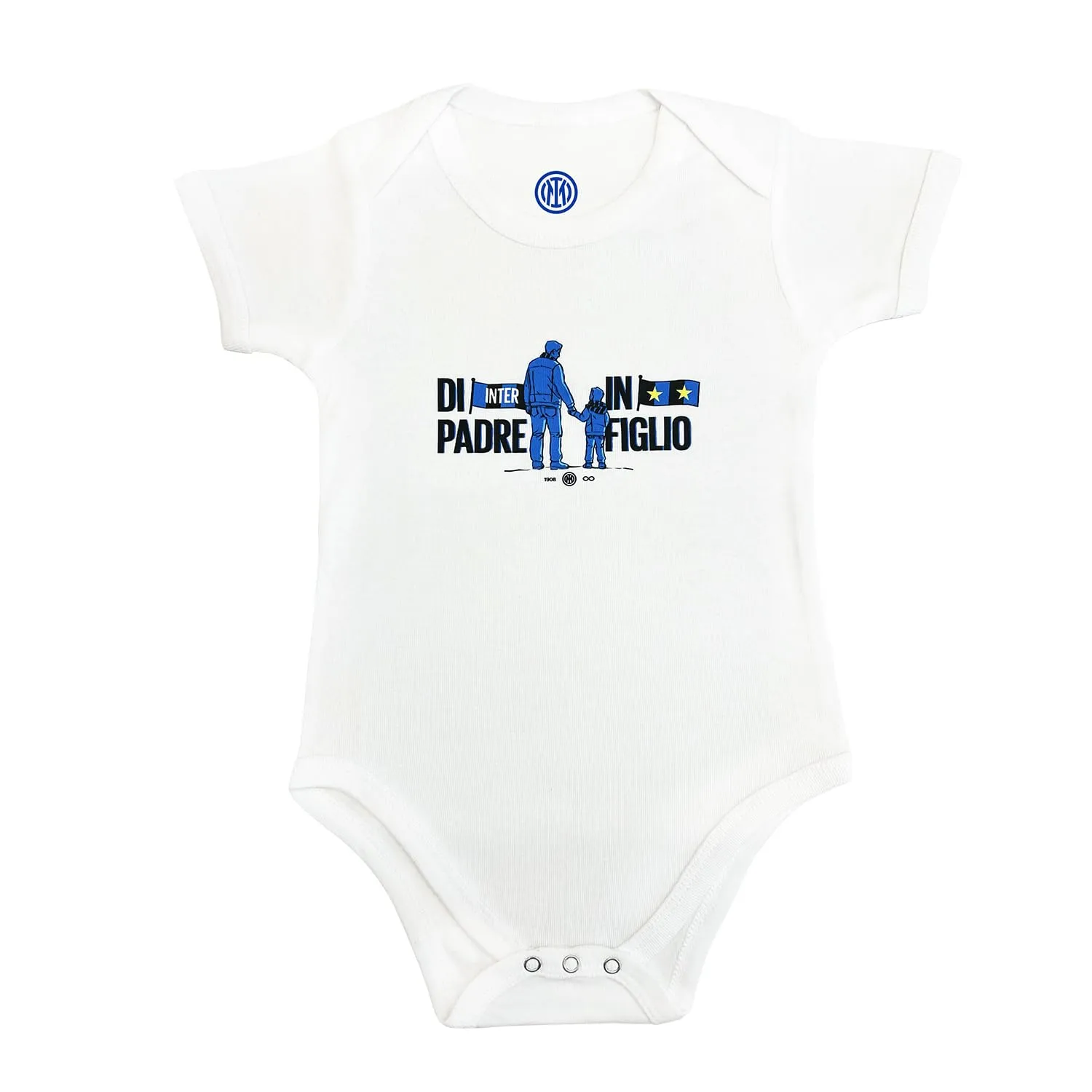 Inter FC Internazionale Milano S.p.A. Body Neonato, Unisex - Bambini e ragazzi, Bianco, 6-12 mesi, Padre/Figlio