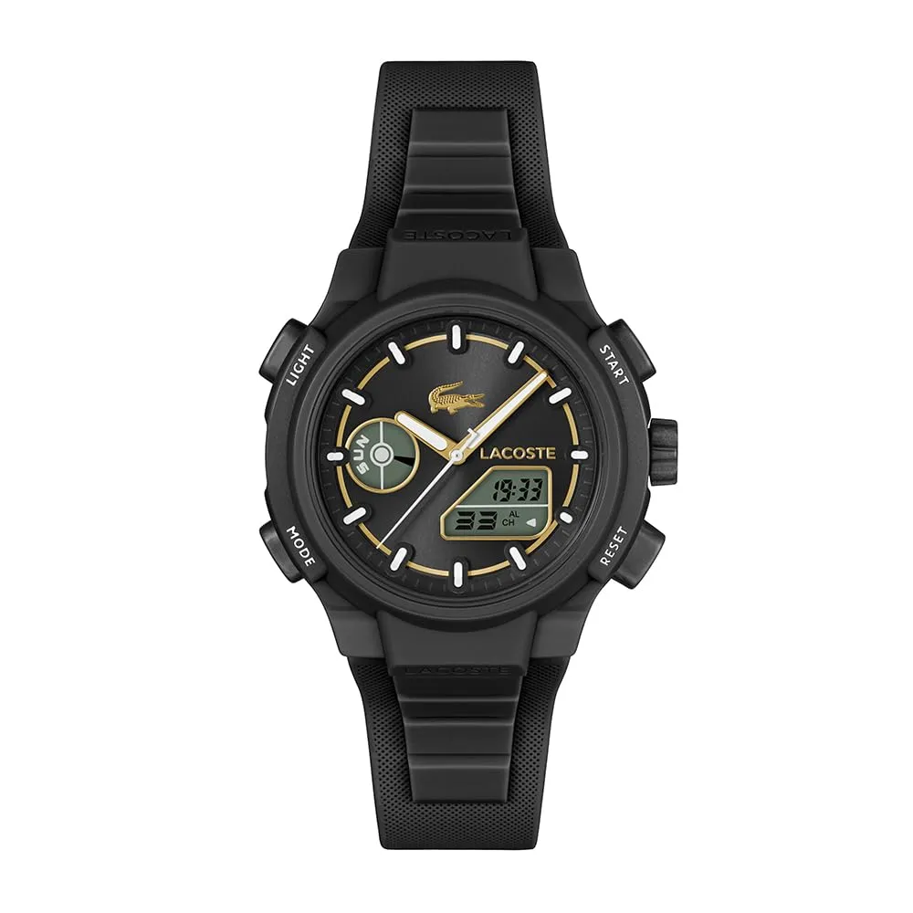 Lacoste Orologio Quarzo Multifunzione Analogico-Digitale da Donna Collezione LC33 con Cinturino in Silicone Nero - 2001434