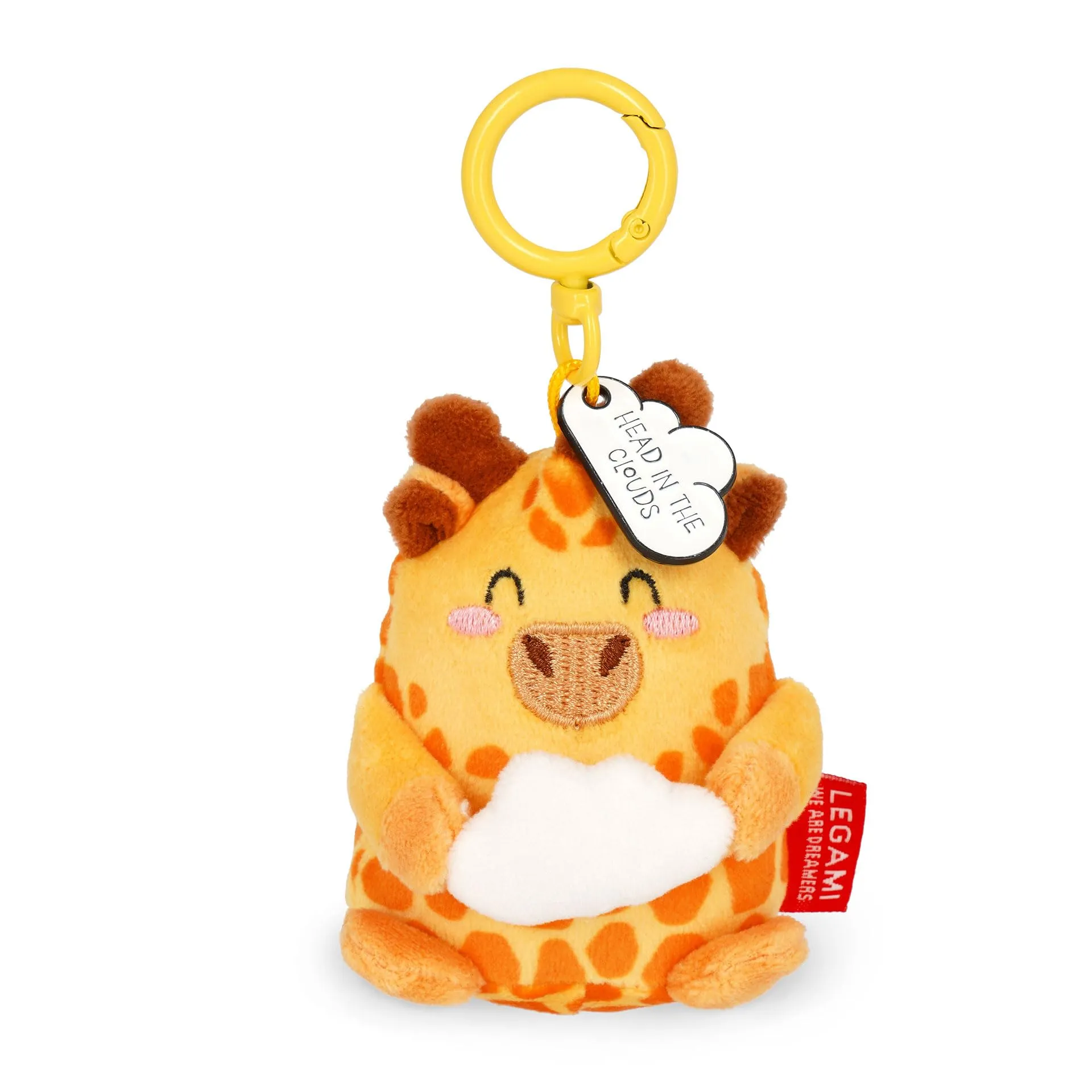 Legami - Portachiavi Super Soft! a Tema Giraffe, Portachiavi di Peluche, Ciondolo con Messaggio Inciso e Moschettone in Zinco, 7x11 cm