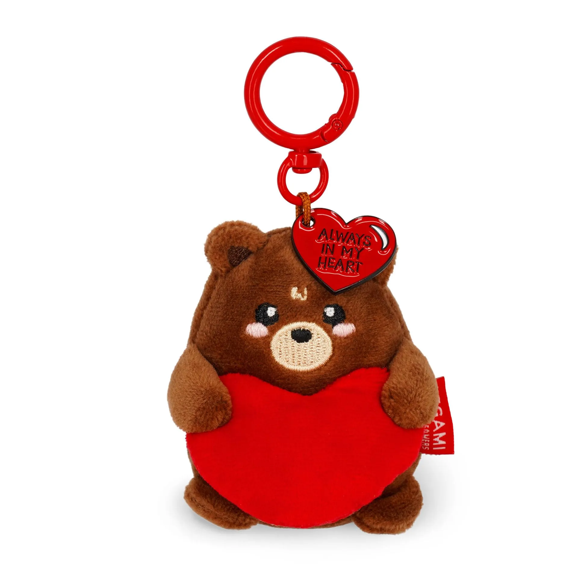 Legami - Portachiavi Super Soft! a Tema Teddy Bear, Portachiavi di Peluche, Ciondolo con Messaggio Inciso e Moschettone in Zinco, 7x11 cm