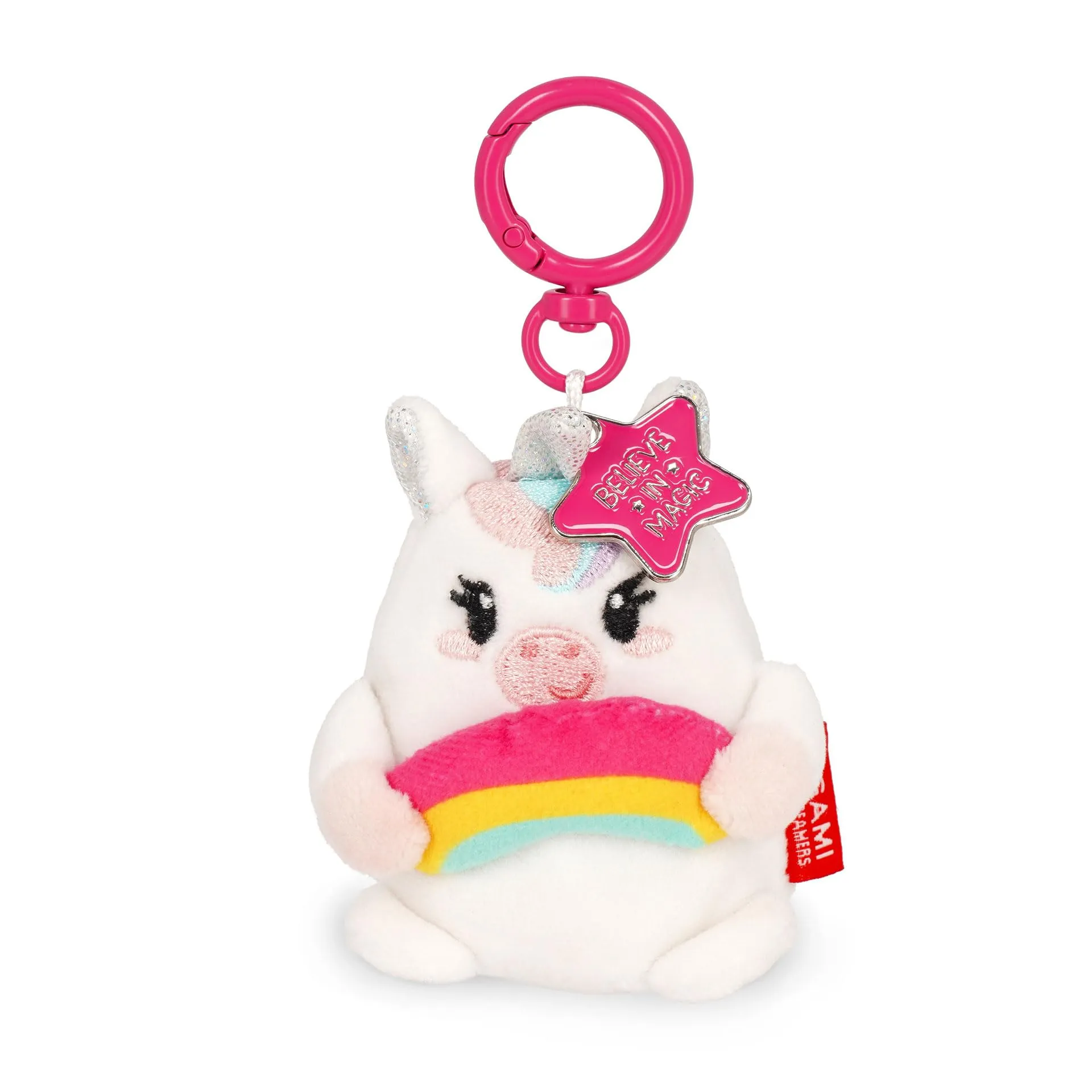 Legami - Portachiavi Super Soft! a Tema Unicorn, Portachiavi di Peluche, Ciondolo con Messaggio Inciso e Moschettone in Zinco, 7x11 cm