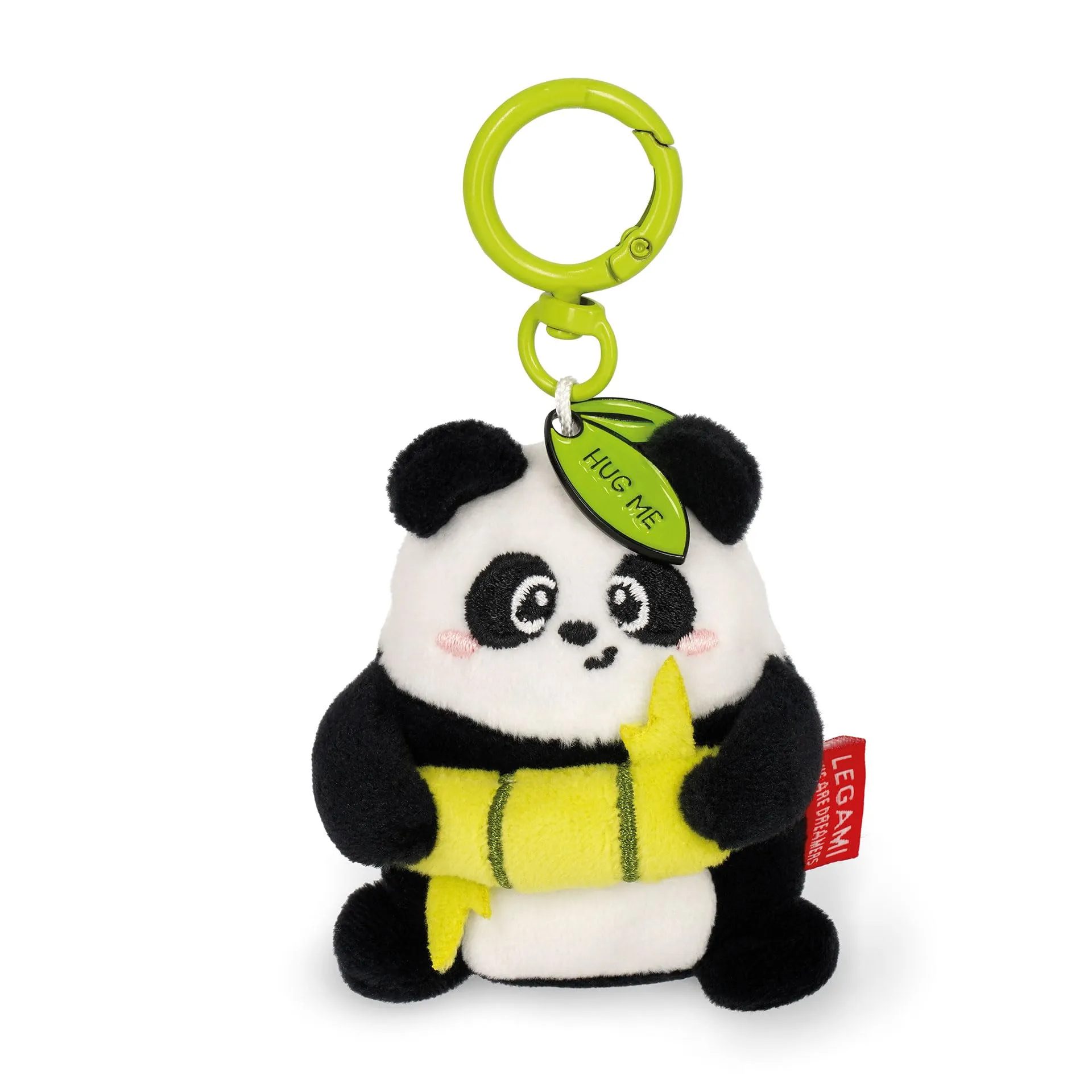 Legami - Portachiavi Super Soft! a Tema Panda, Portachiavi di Peluche, Ciondolo con Messaggio Inciso e Moschettone in Zinco, 7x11 cm