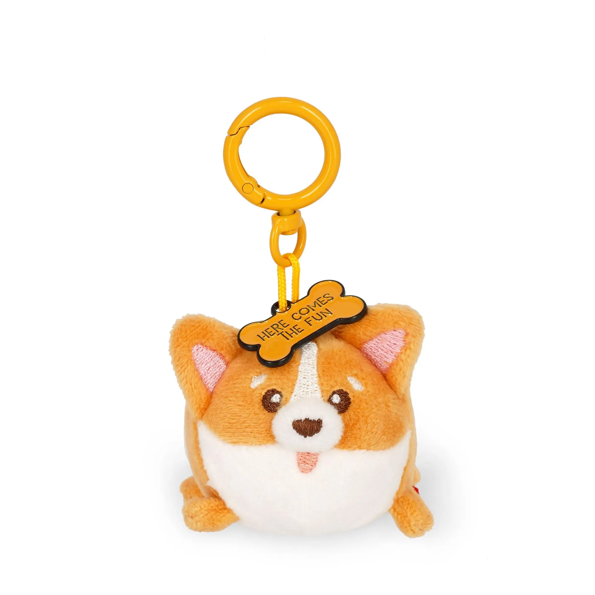 Legami - Portachiavi Super Soft! a Tema Corgi, Portachiavi di Peluche, Ciondolo con Messaggio Inciso e Moschettone in Zinco, 7x11 cm