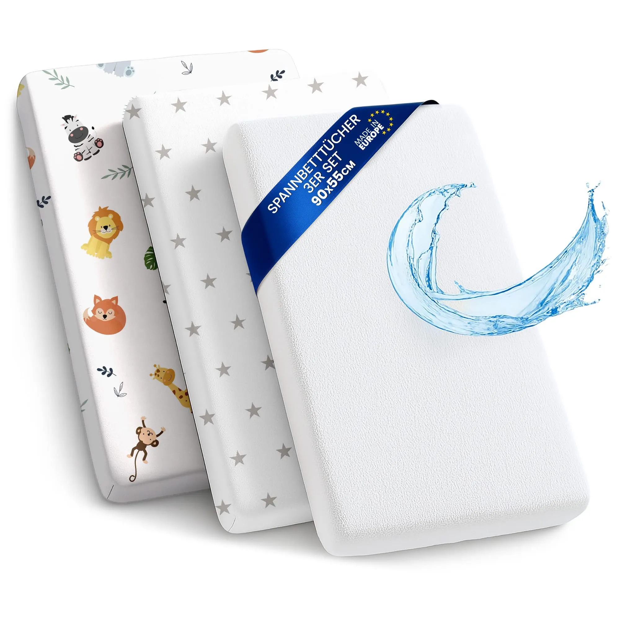 Lenzuola con angoli elastico Passeggino set di 3 Coprimaterasso Bimbo