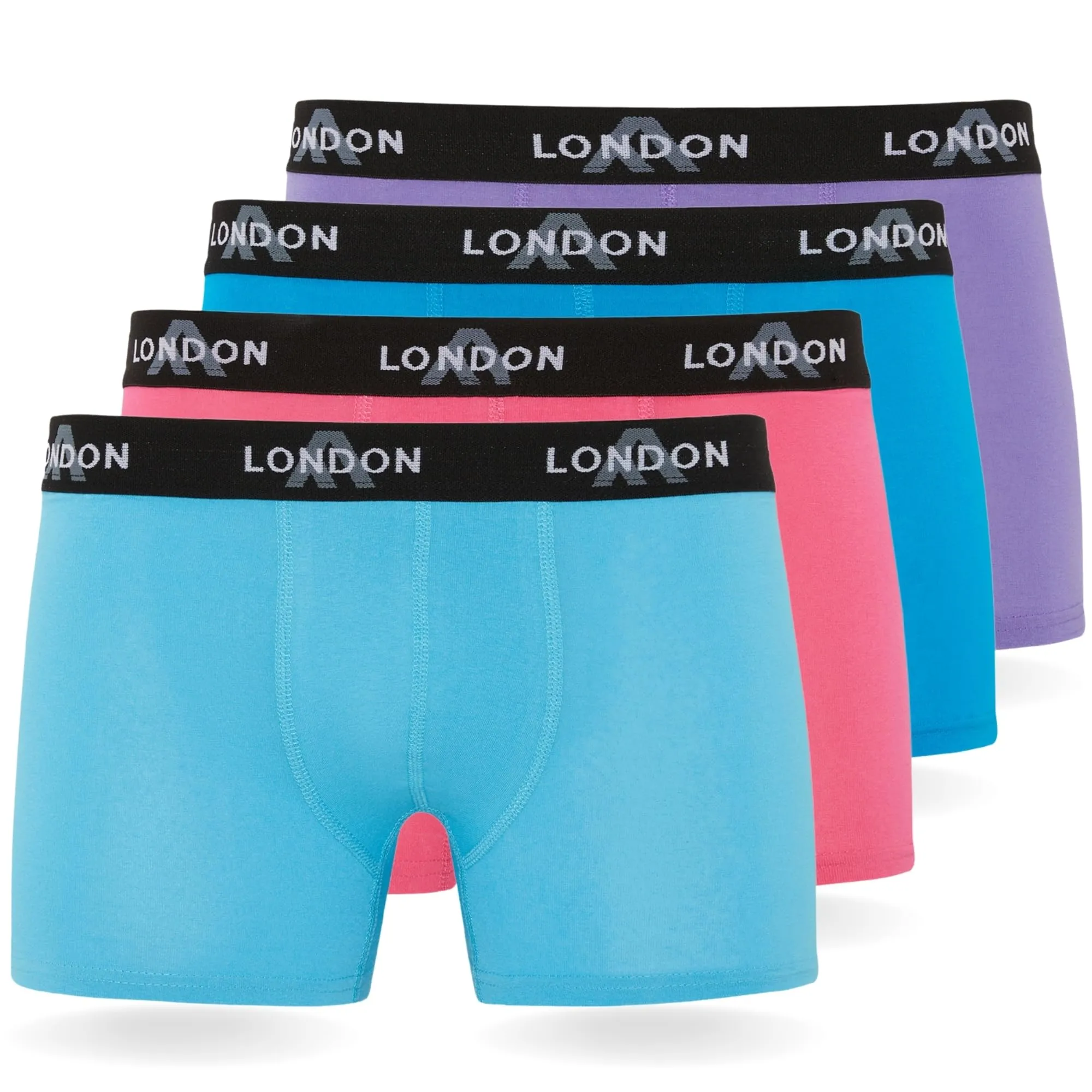 FM London Pacchetto da 4/8 Mutande Uomo, Boxer Uomo Cotone, Aderenti e Confortevoli per l'Uso Quotidiano, Neon Colori Scuri Assortiti (4 Pezzi), XL