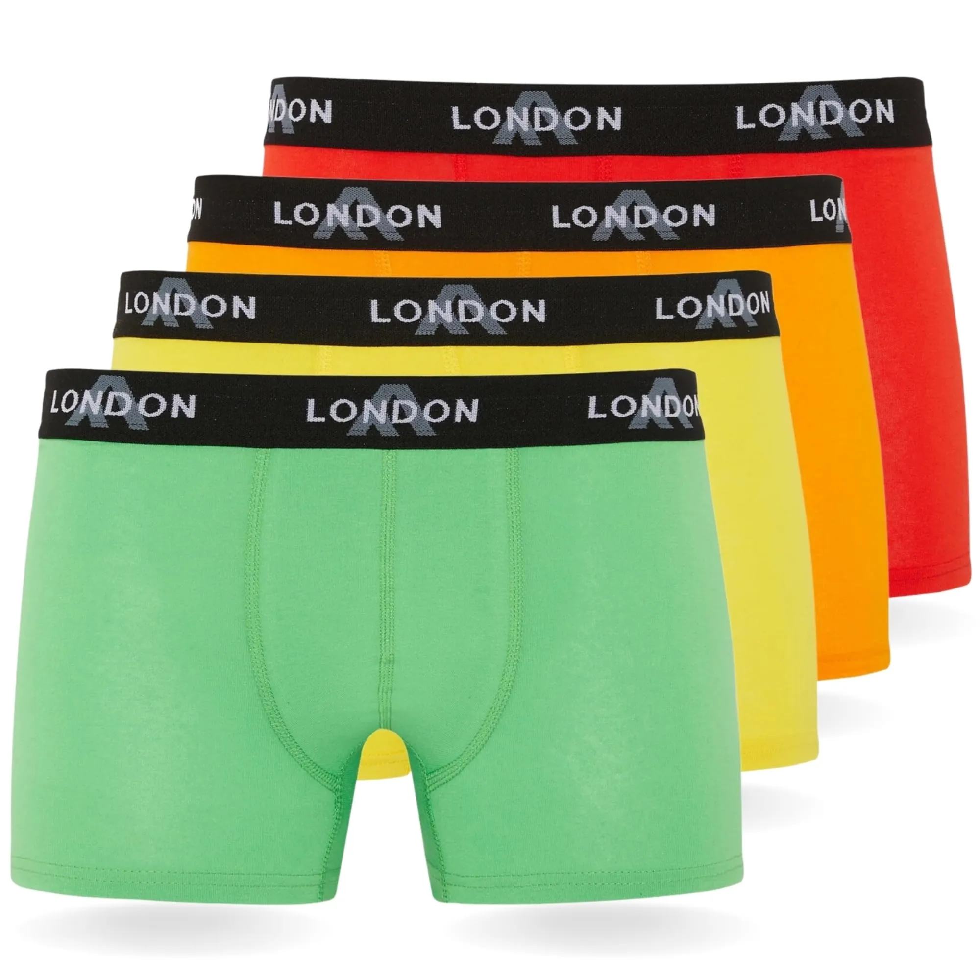 FM London Pacchetto da 4/8 Mutande Uomo, Boxer Uomo Cotone, Aderenti e Confortevoli per l'Uso Quotidiano, Neon Assortiti (4 Pezzi), S