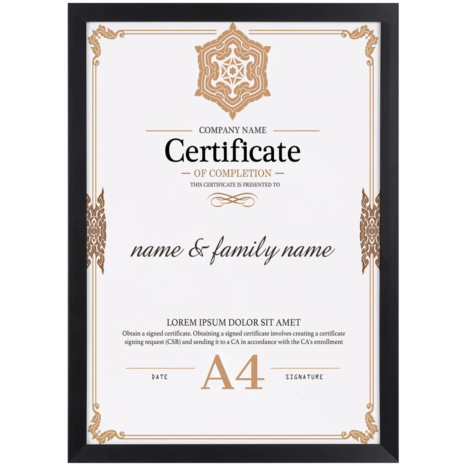 Ditwis Cornice A4 Nera, per 21x29,7 cm Certificati, Foto, Disegni dei bambini e Documenti, per Pareti e Tavoli, Portafoto Adatta per Soggiorno, Camera da Letto e Ufficio