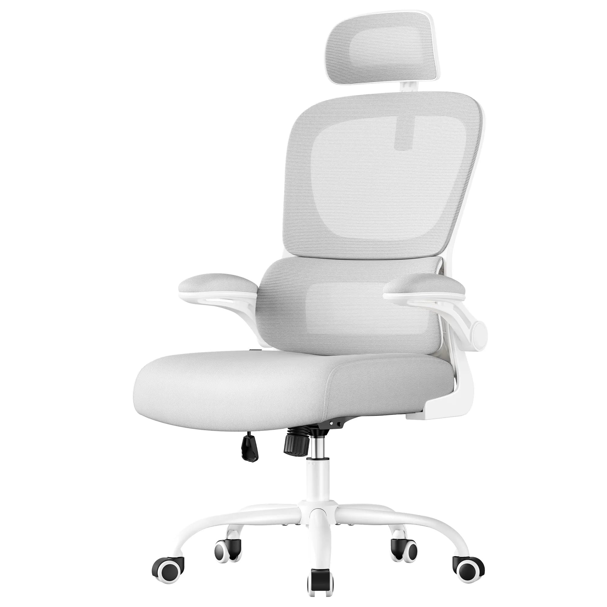 SONGMICS Sedia Ufficio Ergonomica, Girevole in Rete, Supporto Lombare