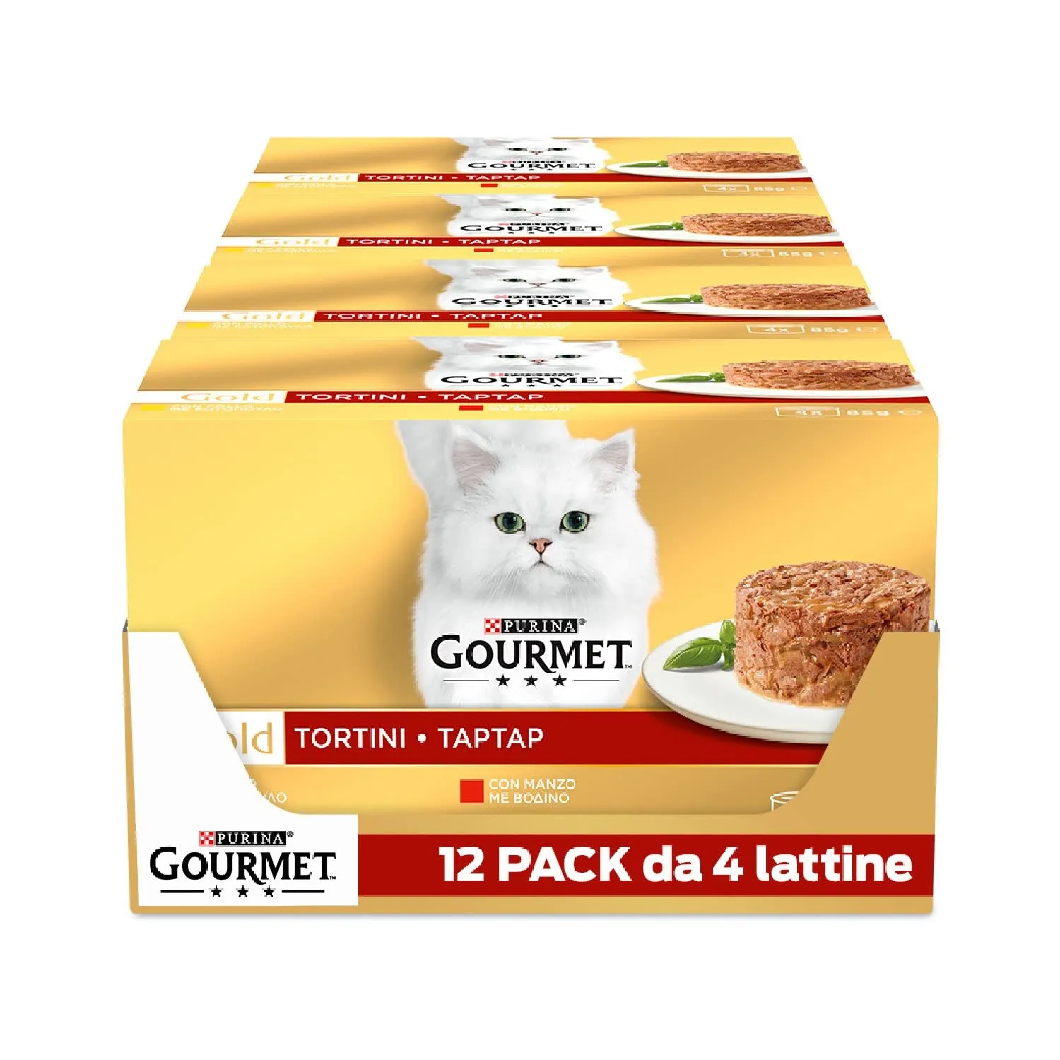 GOURMET Gold Cibo Umido per Gatti Adulti Tortini, 48 Lattine da 85g