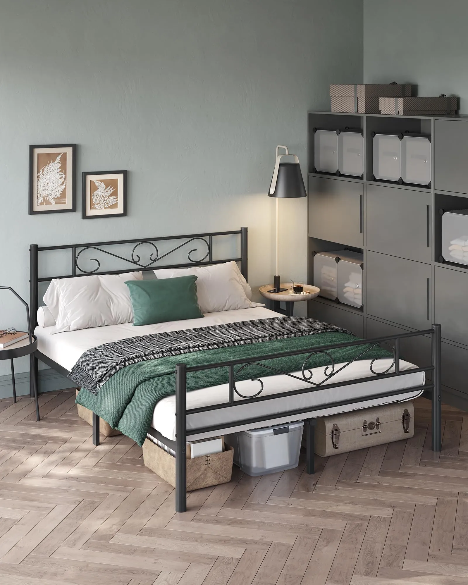 VASAGLE Struttura Letto in Acciaio, per Materassi di 160 x 190 cm