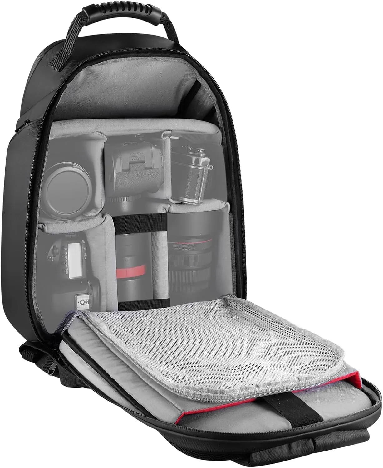 NEEWER BASICS Borsa Fotocamera per Fotografi, Zaino Fotocamera Digitale, Custodia Grande Antiurto Impermeabile Compatibile con Sony Canon Nikon DSLR Mirrorless Lenti Piccoli Accessori, PB26 Nero