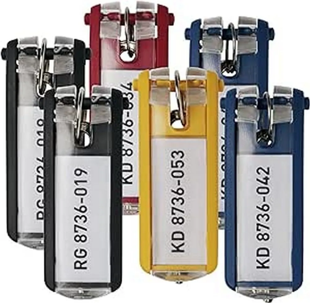 Durable 195700 - Portachiavi Key Clip, 6 Pezzi, Colori Assortiti