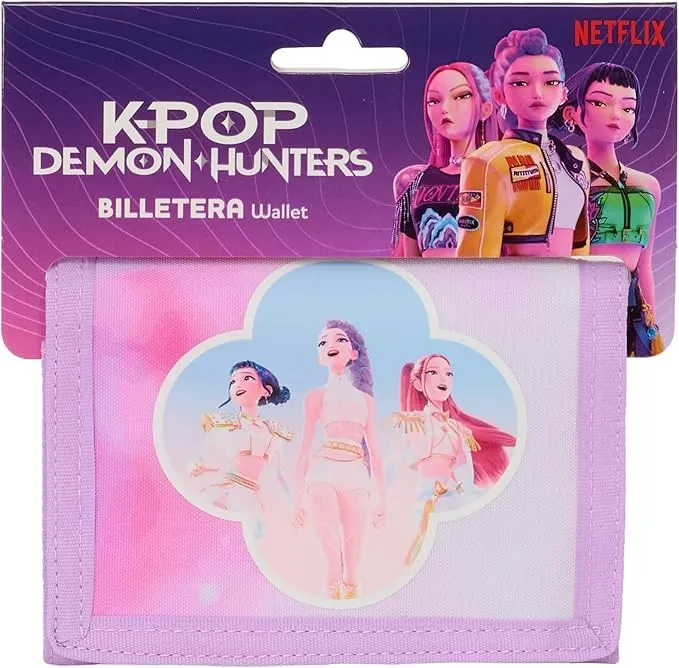 K-POP Demon Hunters - ARTIST Portafoglio con testiera, portafoglio, comodo e versatile, resistente, 12.5 x 9.5 cm