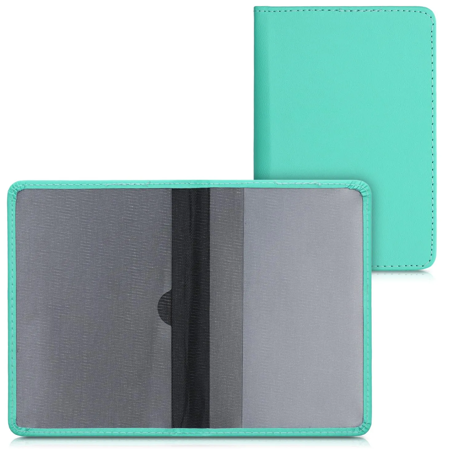 kwmobile Custodia in pelle PU per Libretto Circolazione Auto - Cover Portalibretto con Scomparti per Tessere Patente - Foderina Porta Documenti menta