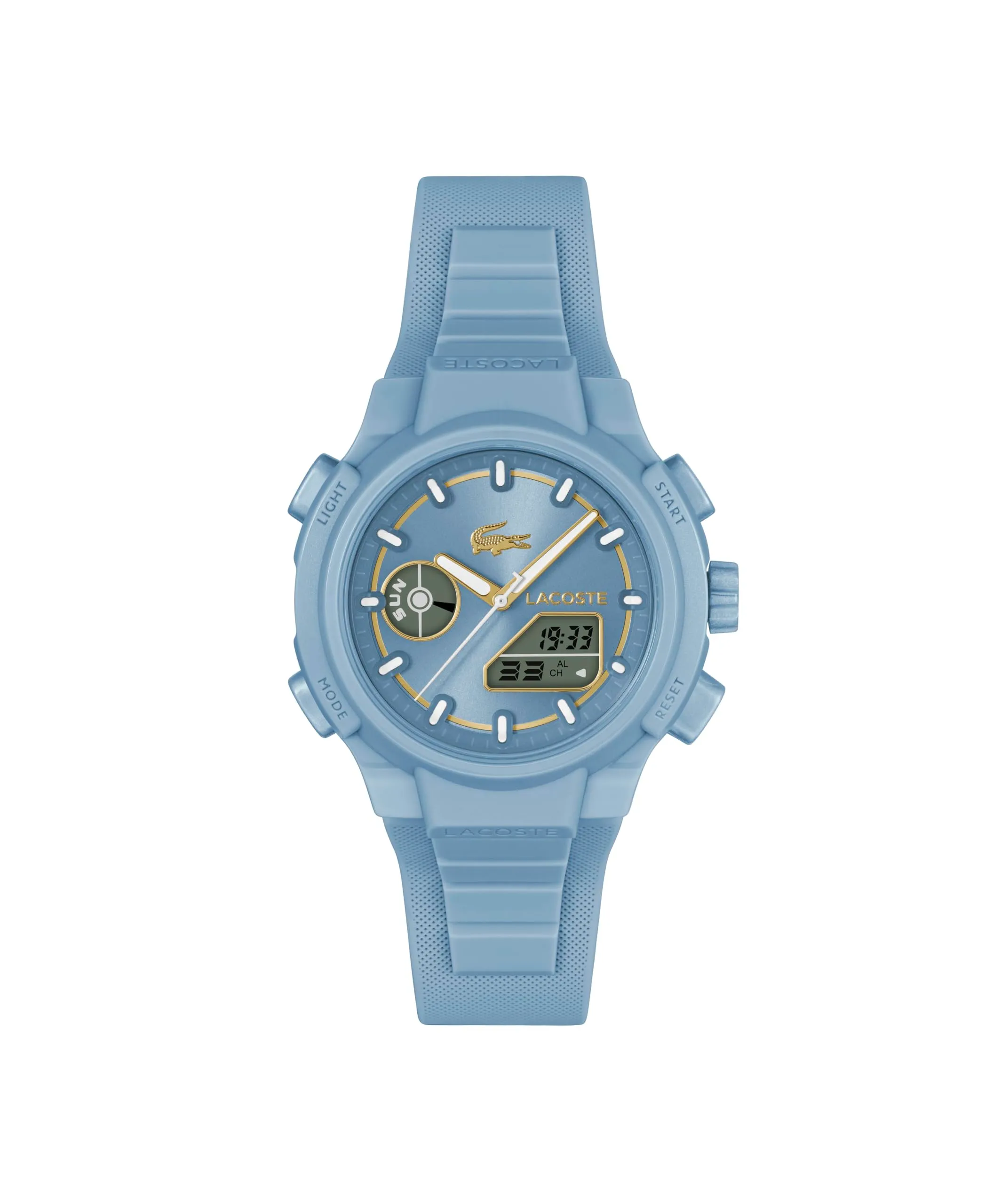 Lacoste Orologio Quarzo Multifunzione Analogico-Digitale da Donna Collezione LC33 con Cinturino in Silicone Blu, 2001431, Women, Blue