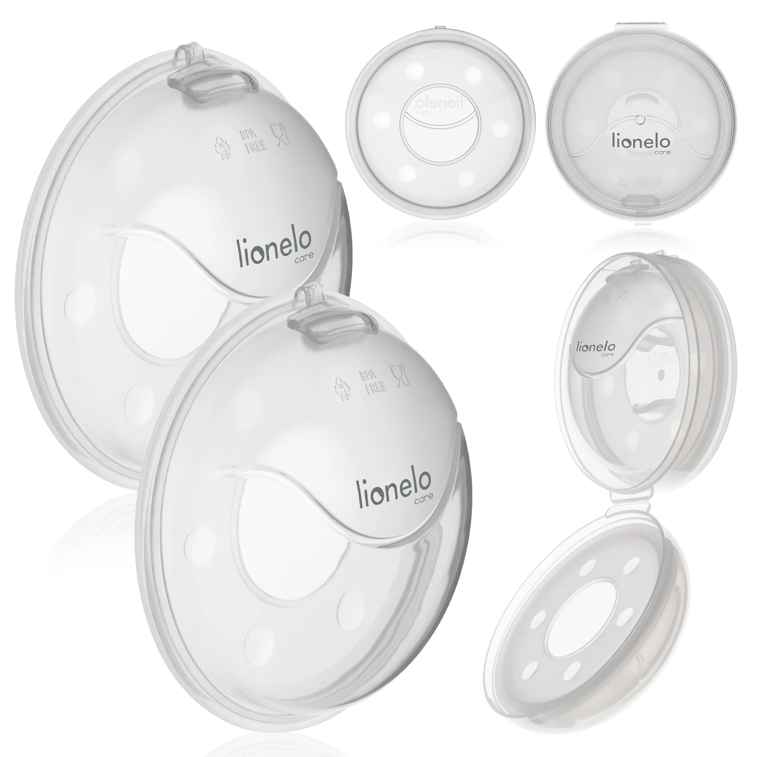 LIONELO Milky Plus Raccoglilatte in Silicone Senza BPA 2 Pezzi Con Custodia