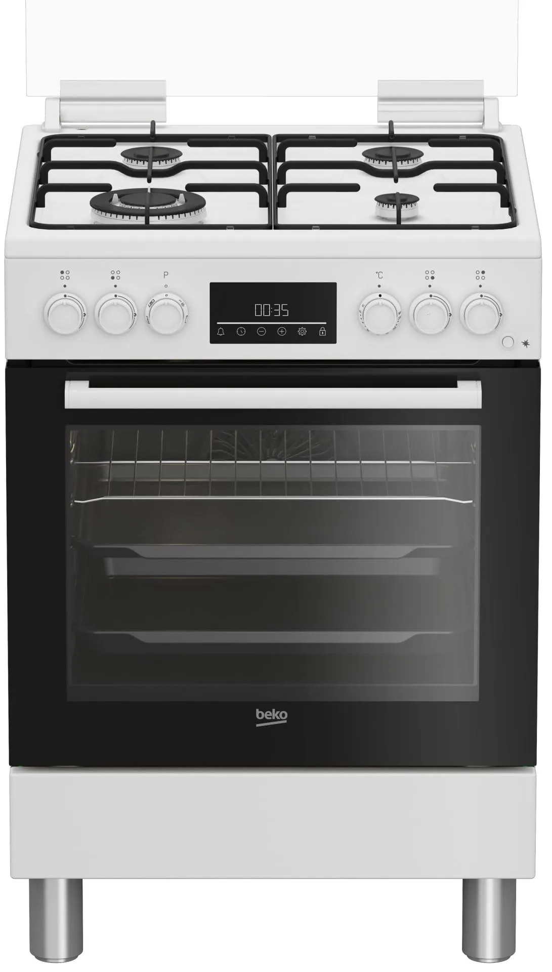 FBE62310GW - Cucina a gas con forno elettrico, 4 fuochi, 60x60 cm, colore Bianco, Classe energetica A