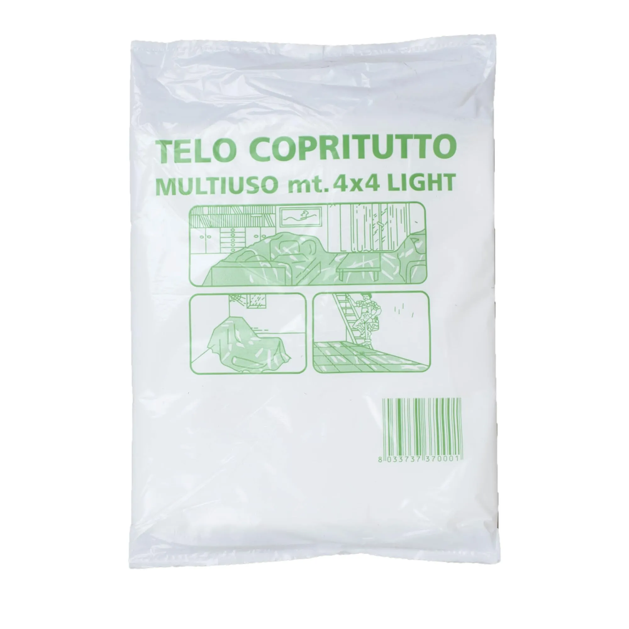 Sigill - Telo Copritutto, 110 gr, Dimensione 4x4 metri, Protettivo Antisporco Multiuso, per Imbiancatura, Arredi, Auto e Moto, Copertura Resistente per Interno ed Esterno, powder