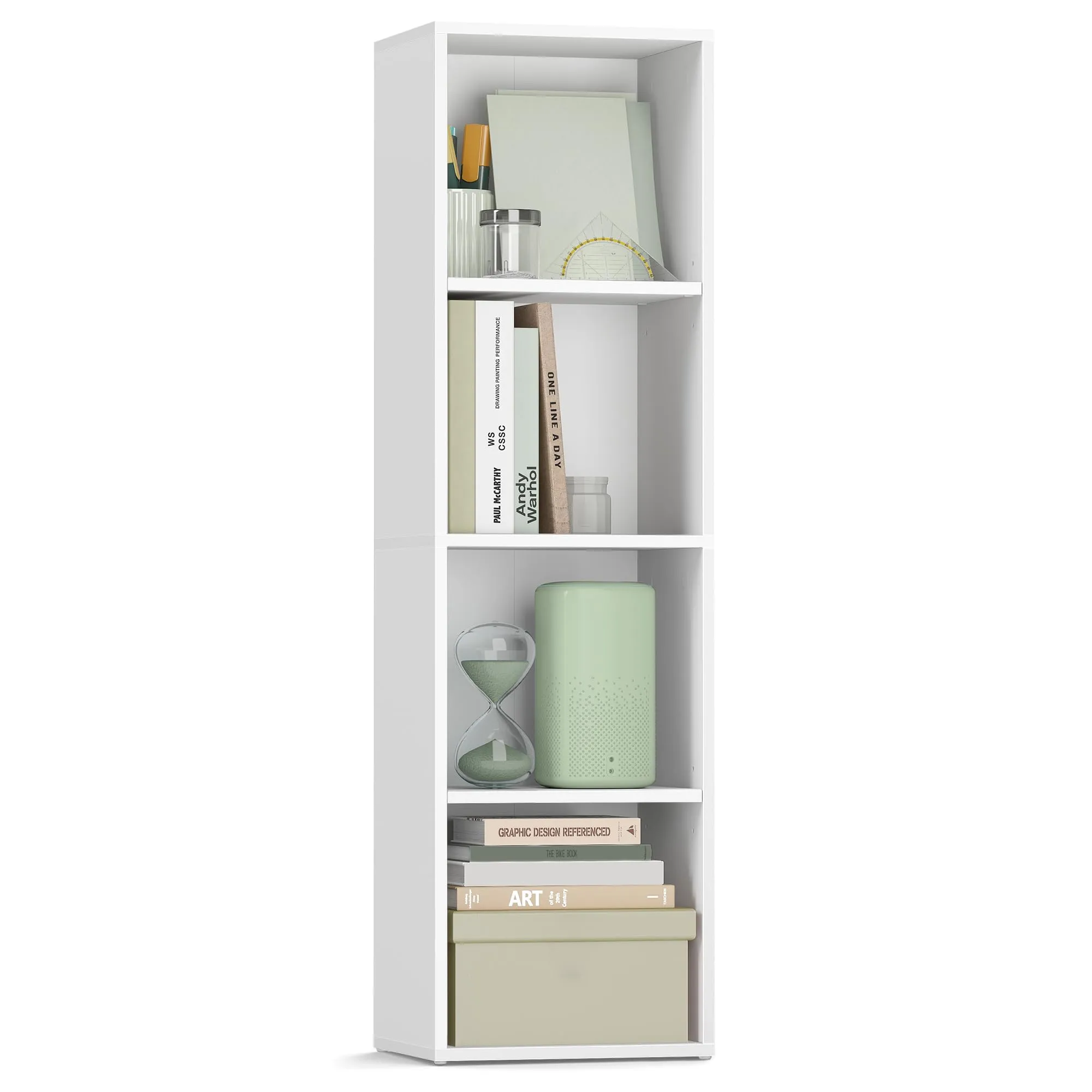 VASAGLE Scaffale a 4 Ripiani, Libreria, Scaffalatura Portaoggetti