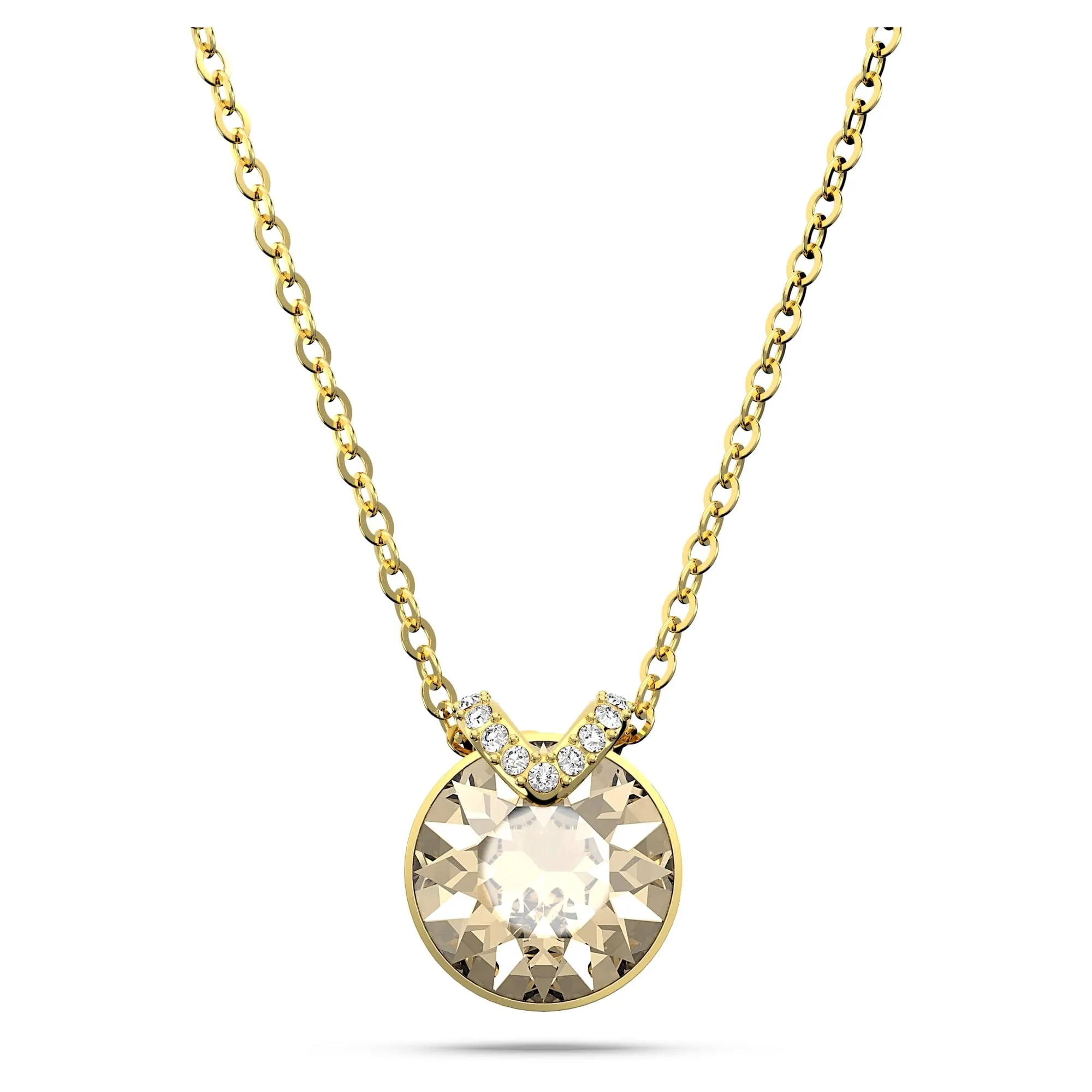 Swarovski Pendente Bella V, Taglio Round, Tono dorato, Placcato color oro