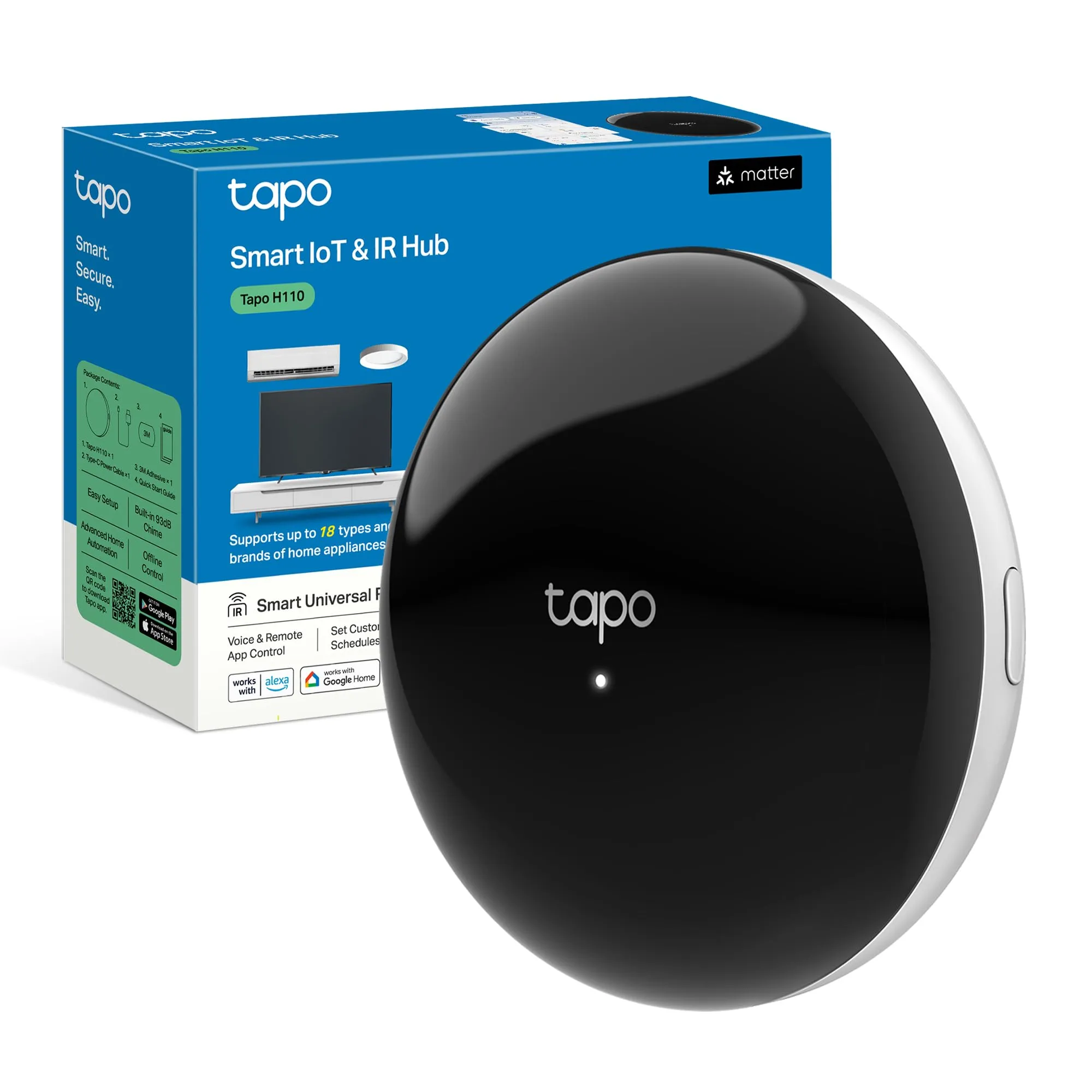 Tapo H110 Smart Hub IR IoT Matter per Sensori Tapo Alexa Siri Timer