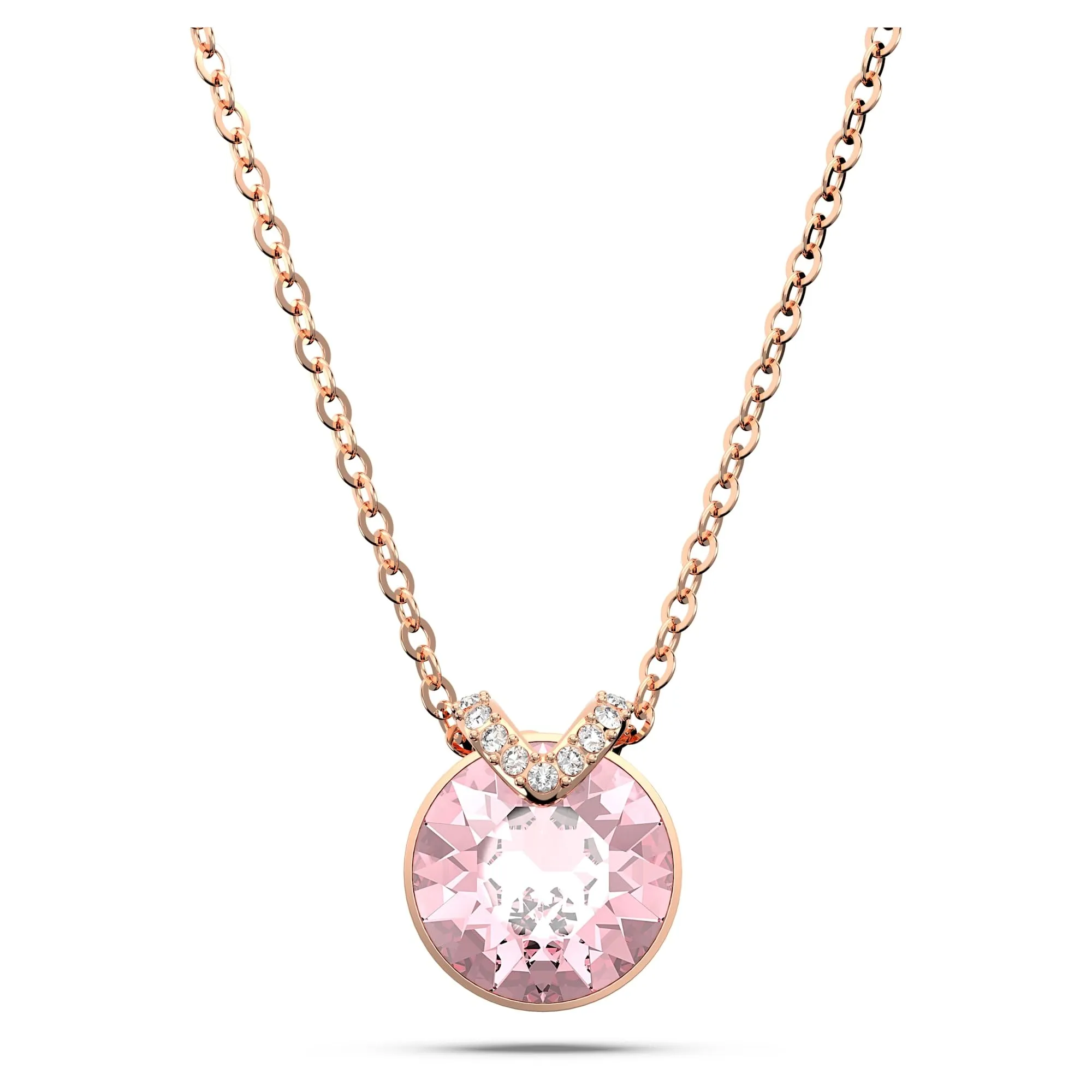 Swarovski Pendente Bella V, Taglio Round, Rosa, Placcato color oro rosa