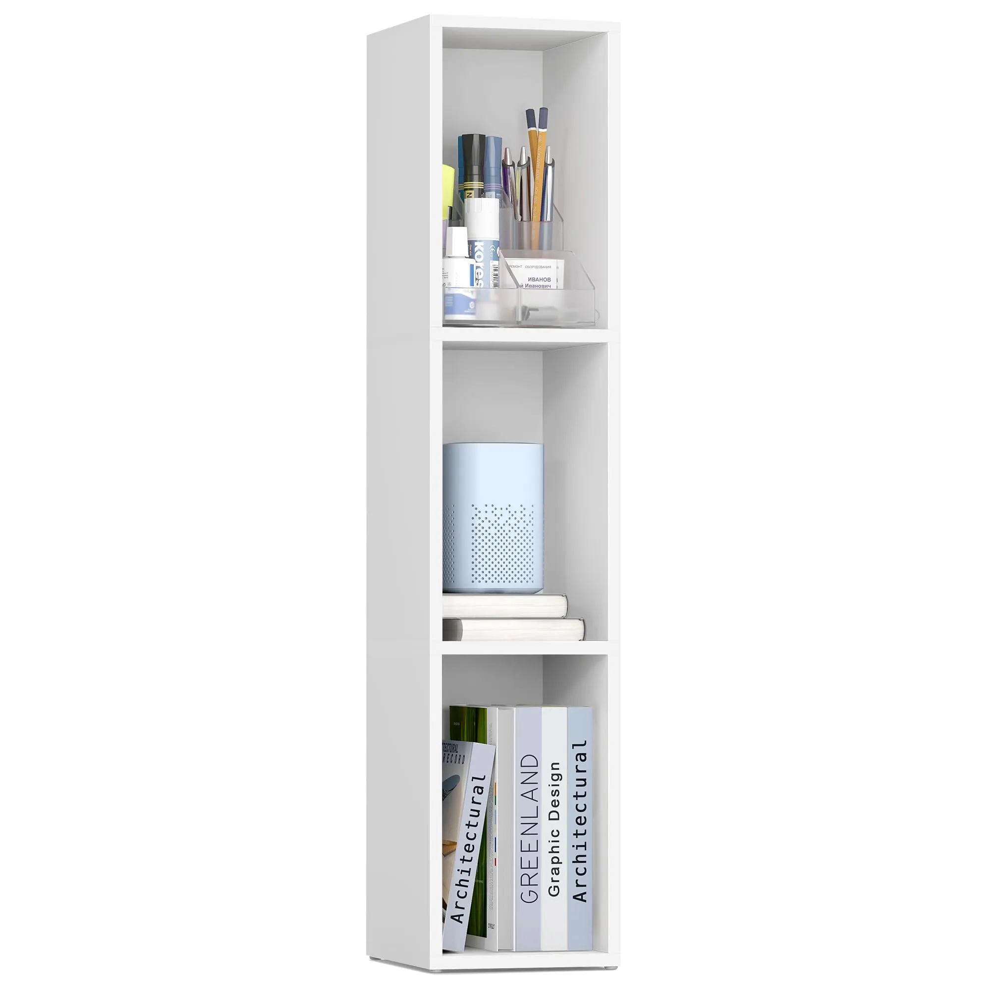 VASAGLE Scaffale a 3 Ripiani, Libreria, Scaffalatura Portaoggetti