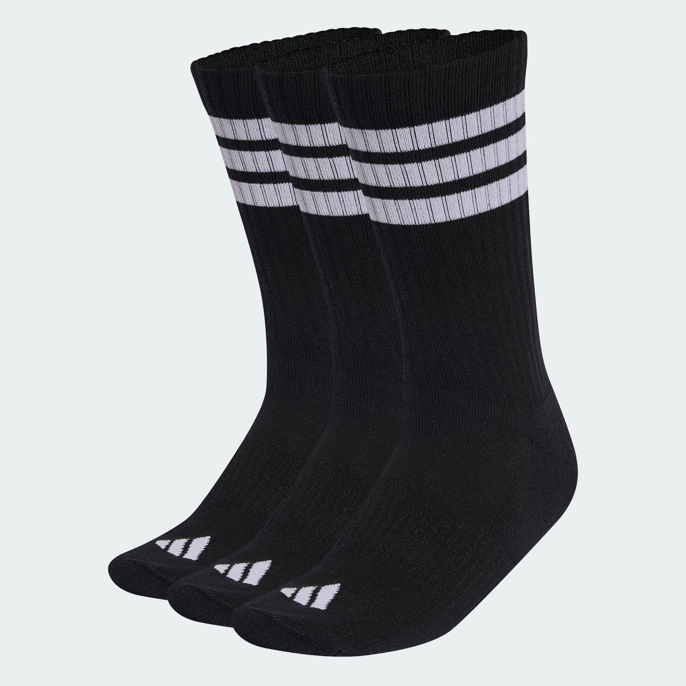 adidas Unisex - Adulto 3Stripes Cushioned Sportswear Crew Socks 3 Pair Pack, black/white/white, 37-40