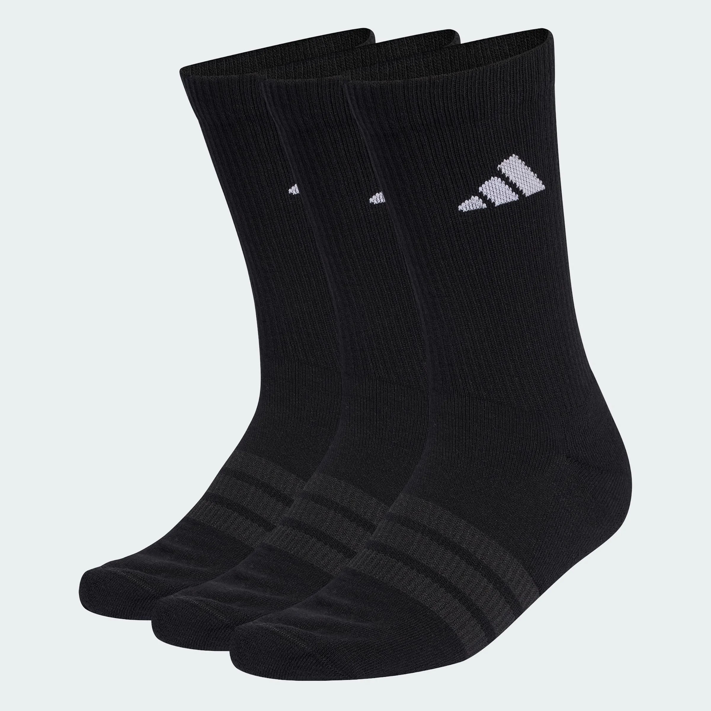 adidas Unisex - Adulto Cushioned Sportswear Crew Socks 3 Pair Pack Socks, Black/Black/White, 37-40