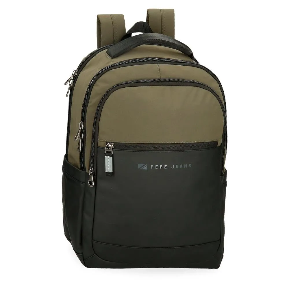 Pepe Jeans Jarvis Zaino per laptop 15,6" verde 31 x 44 x 15 cm Pelle sintetica e poliestere 20,46 L by Joumma Bags, Verde, Zaino asilo