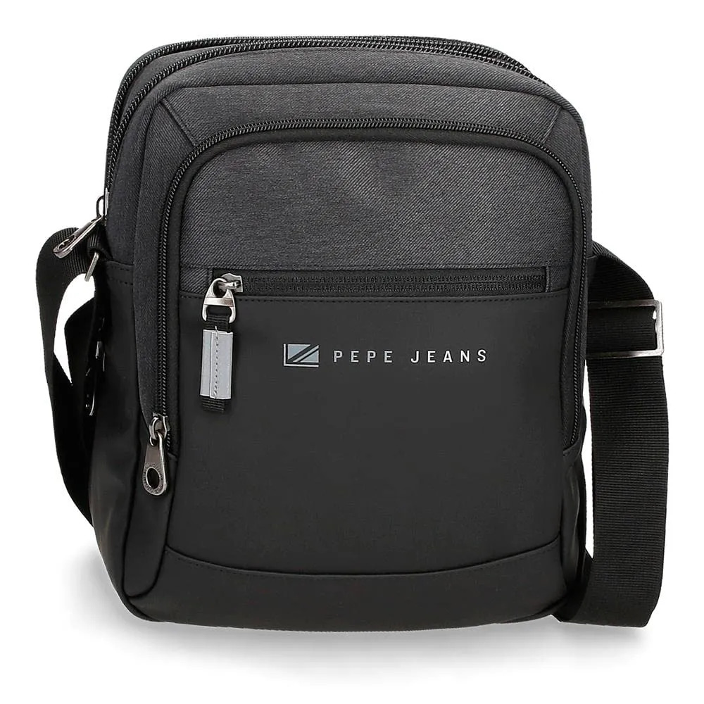 Pepe Jeans Jarvis Tracolla Porta Tablet Nero 22x27x8 cm Poliestere con dettagli in finta pelle